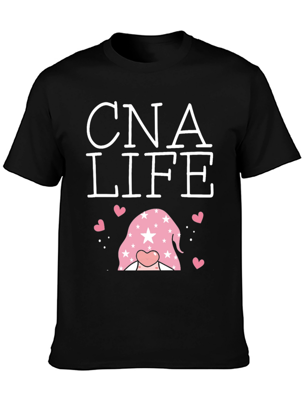 CNA Life Gnome Heart T-Shirt - Black