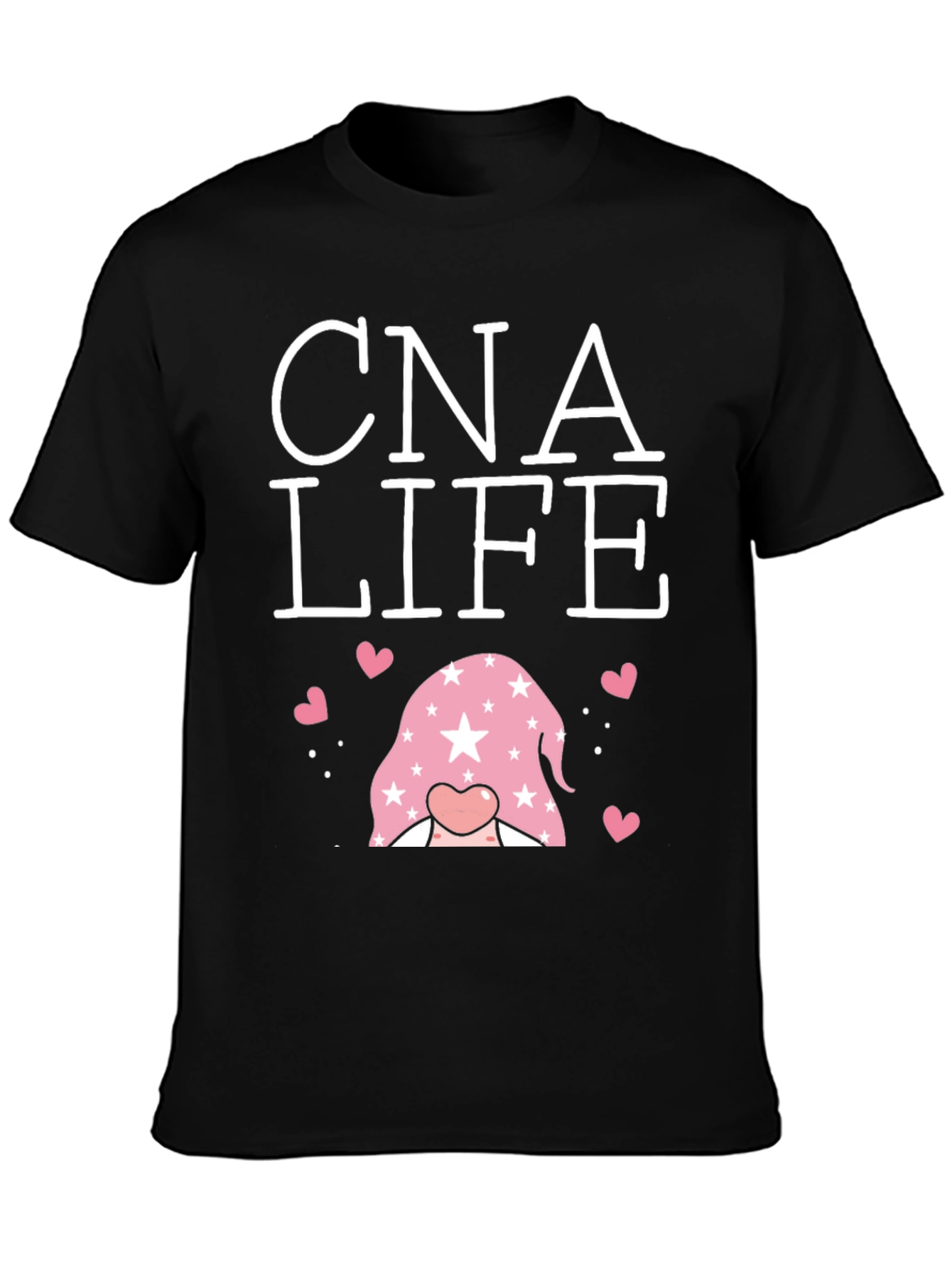 CNA Life Gnome Heart T-Shirt - Black