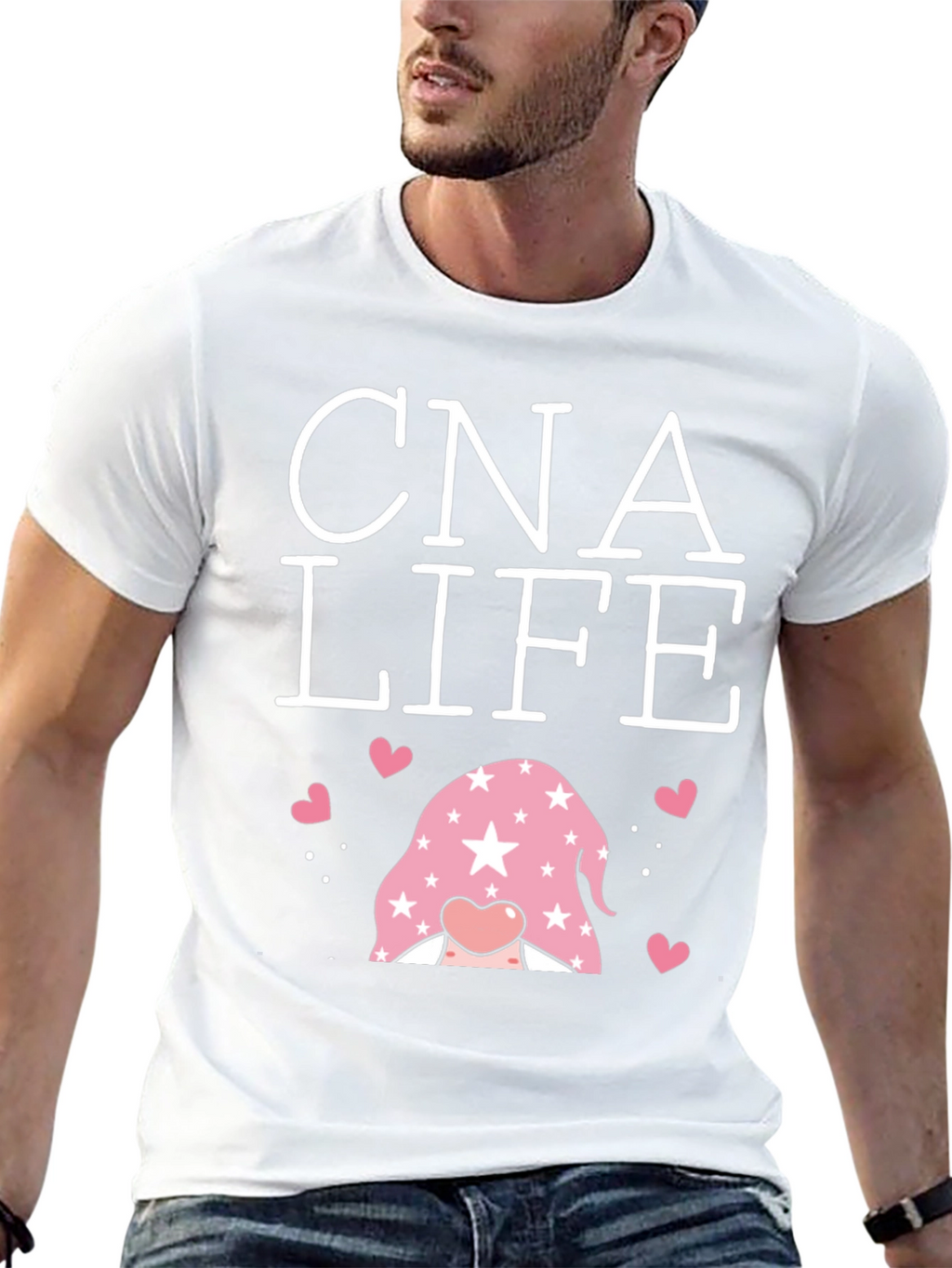 CNA Life Gnome Heart T-Shirt - Black
