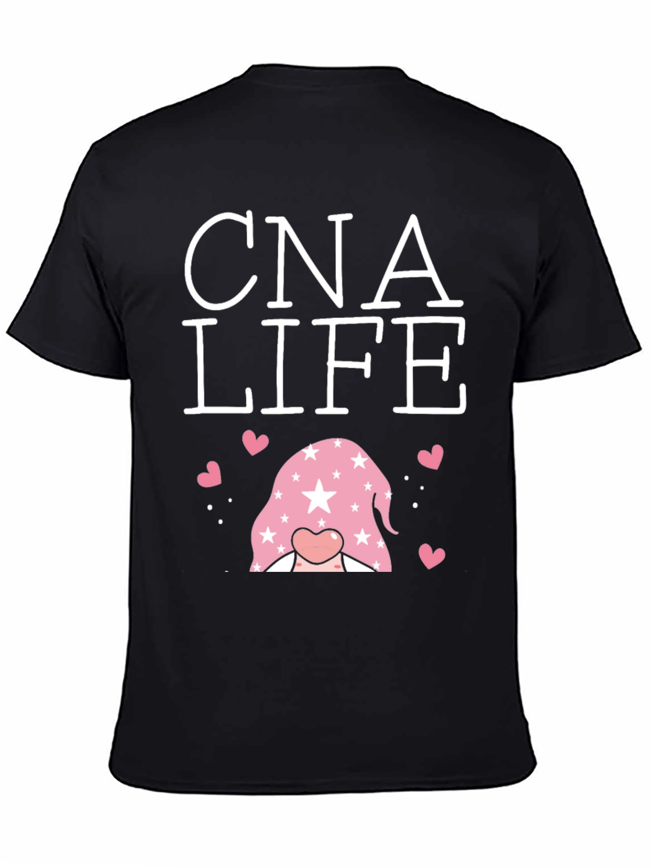 CNA Life Gnome Heart T-Shirt - Black