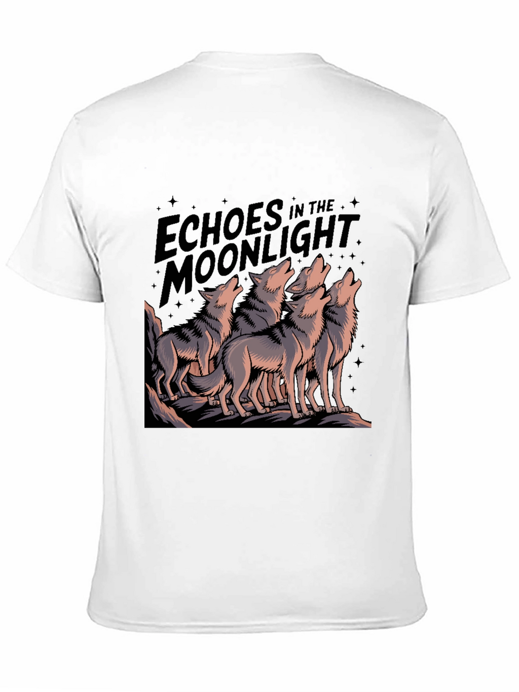 Echoes Moonlight Wolf Pack Black T-Shirt