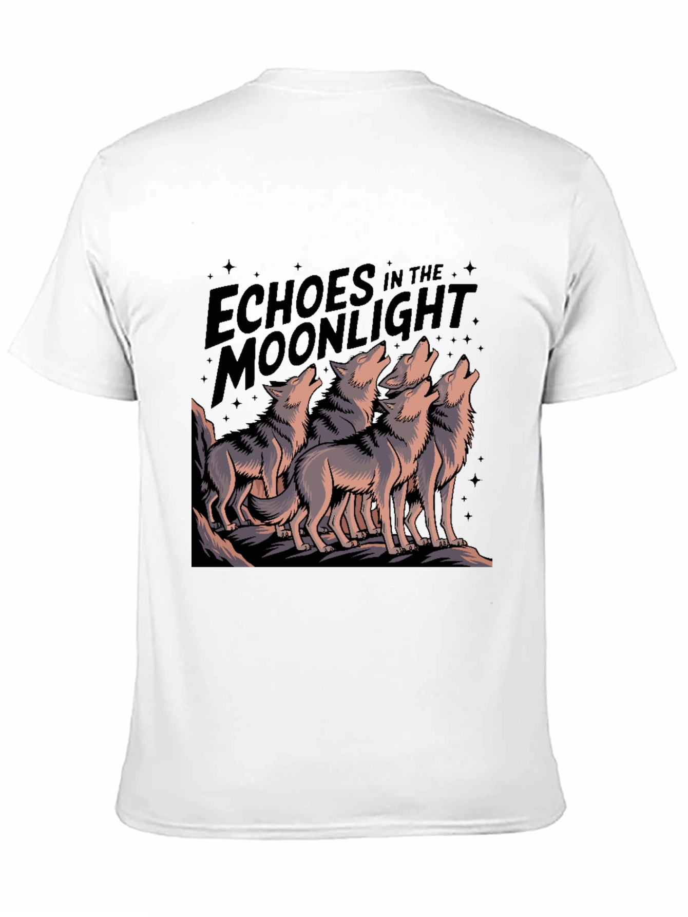 Echoes Moonlight Wolf Pack Black T-Shirt