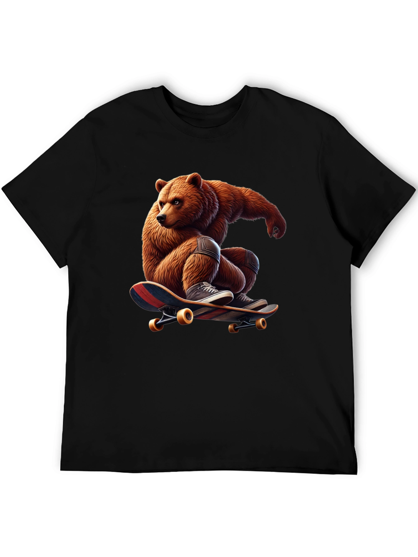 Bear Skateboard Graphic Tee - Cool Animal Design