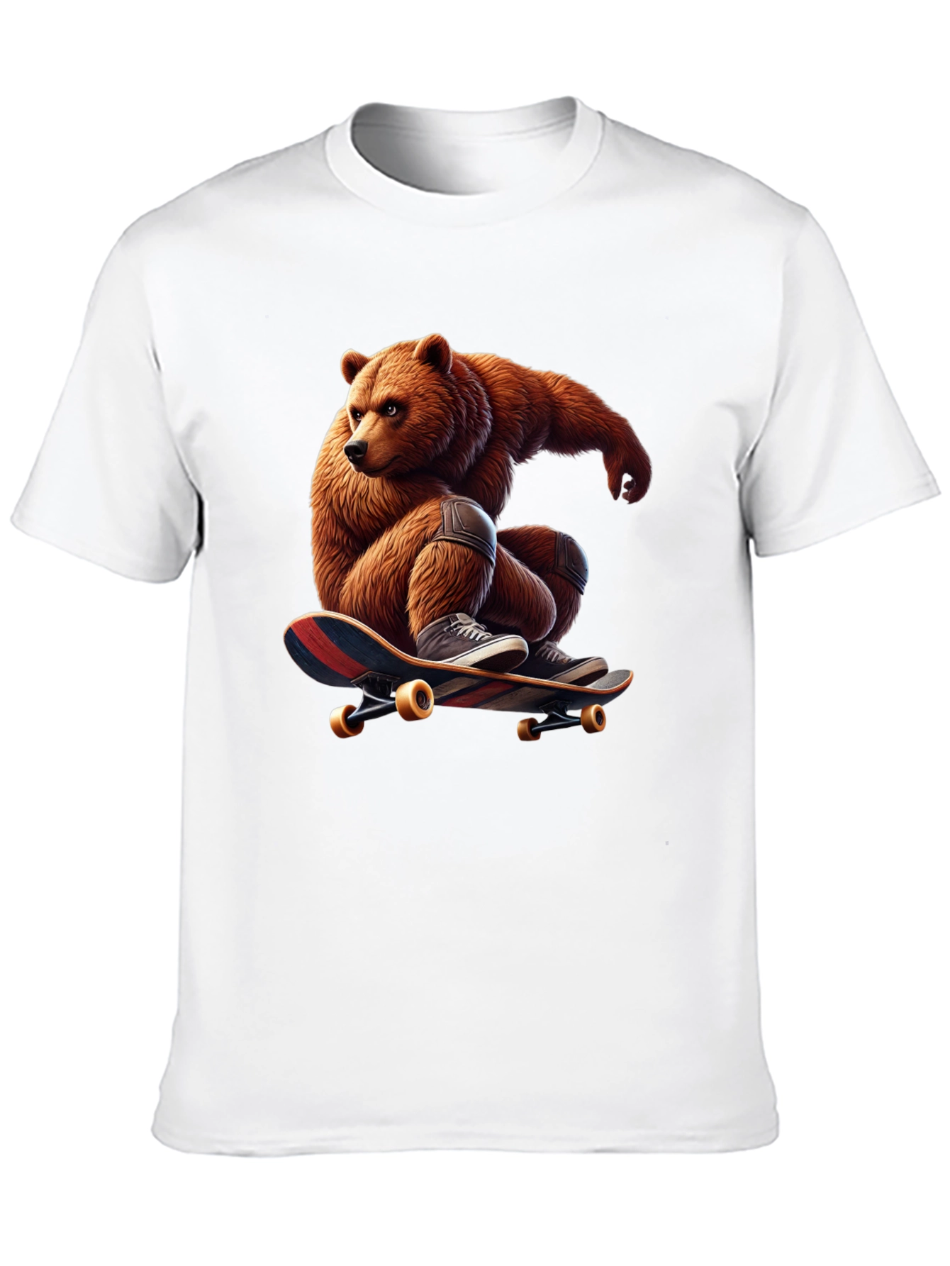 Bear Skateboard Graphic Tee - Cool Animal Design