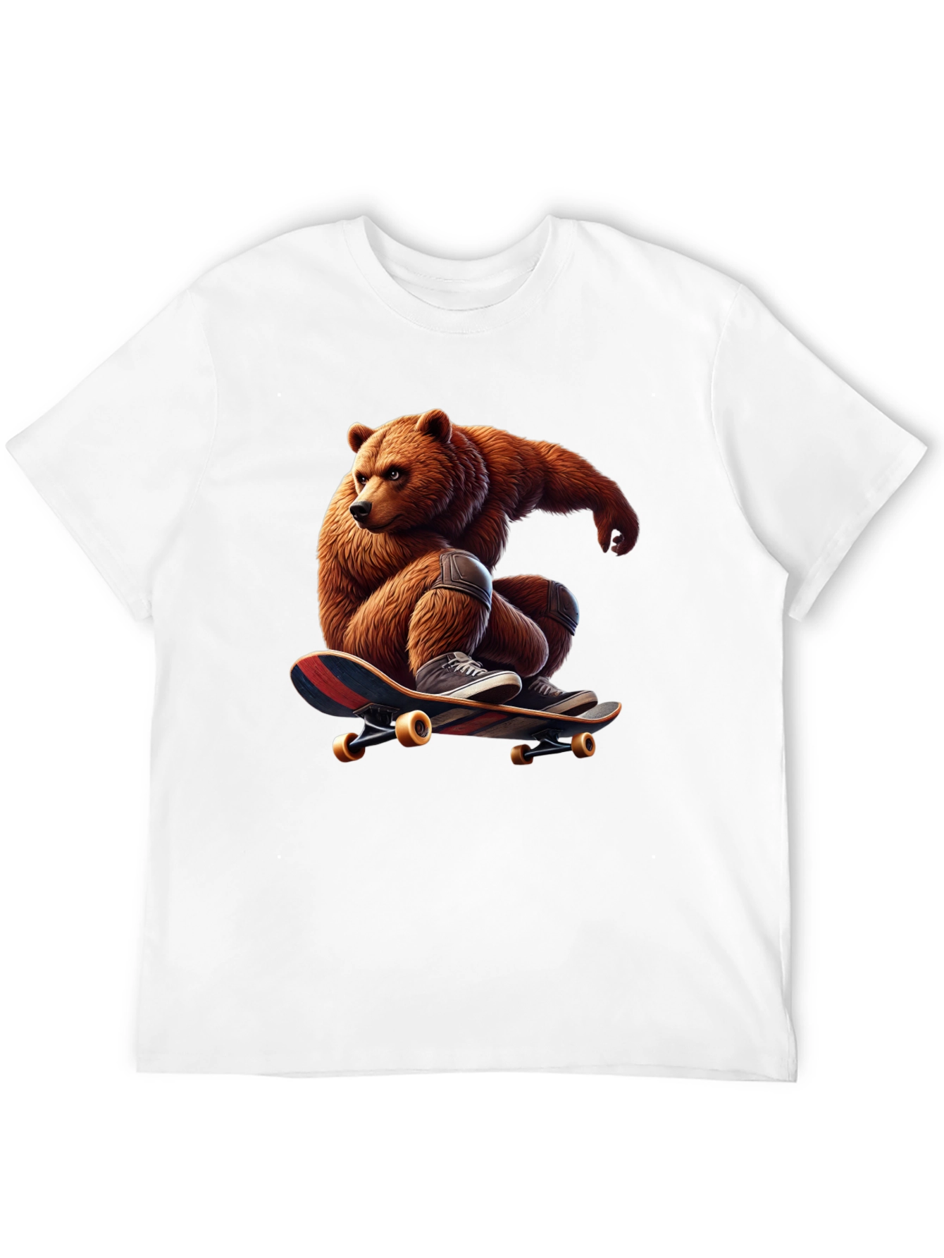 Bear Skateboard Graphic Tee - Cool Animal Design
