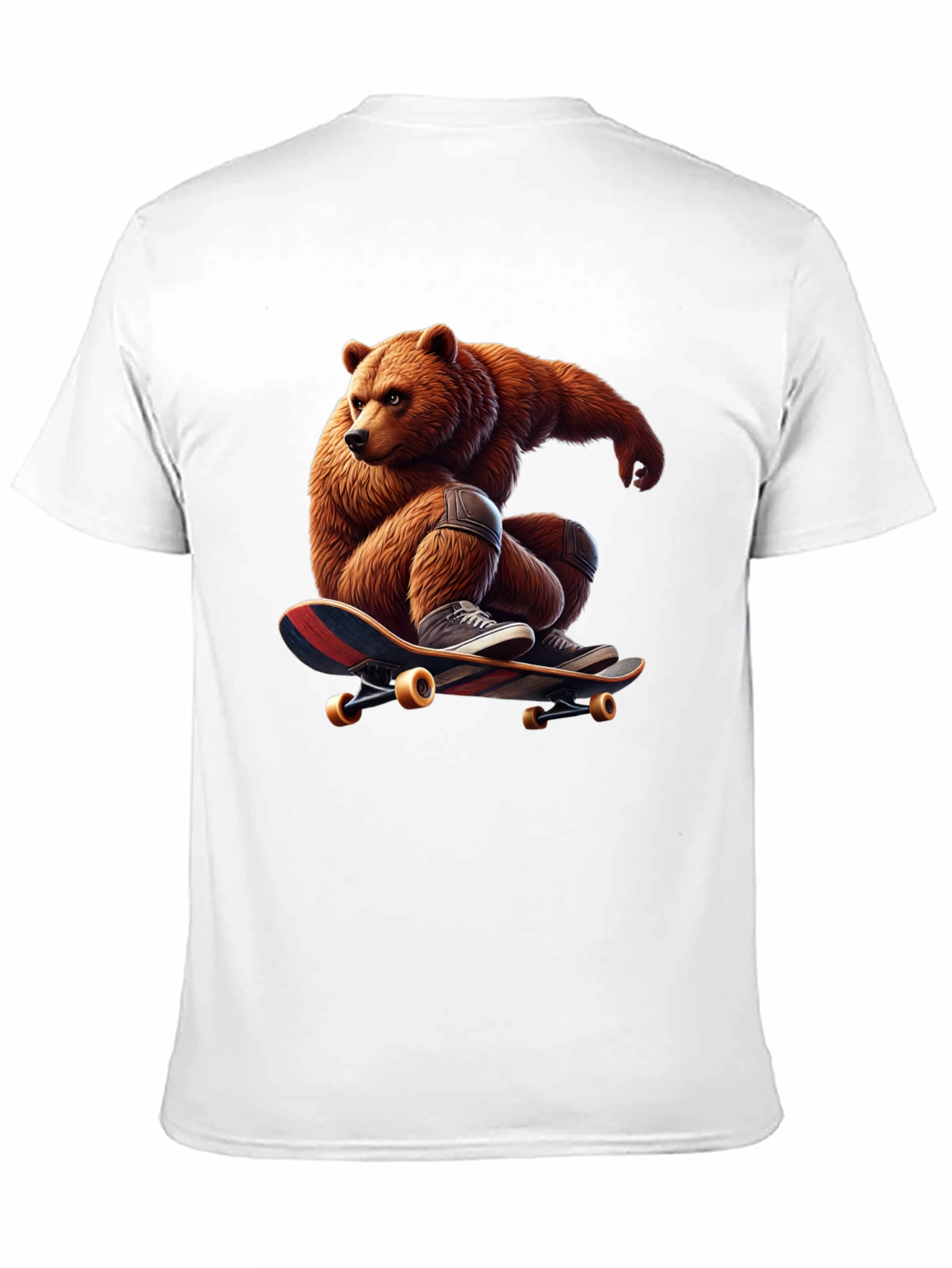 Bear Skateboard Graphic Tee - Cool Animal Design