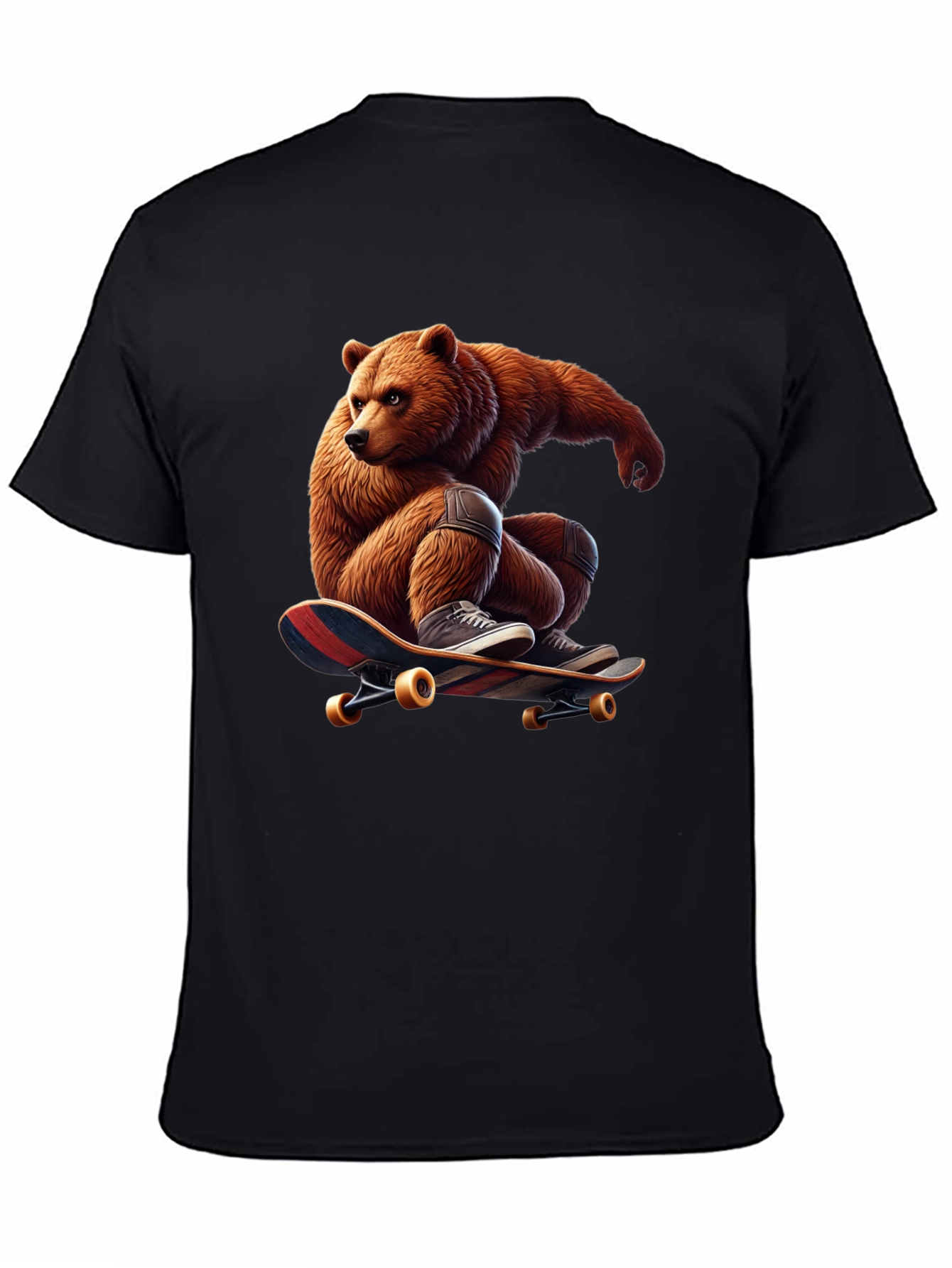 Bear Skateboard Graphic Tee - Cool Animal Design