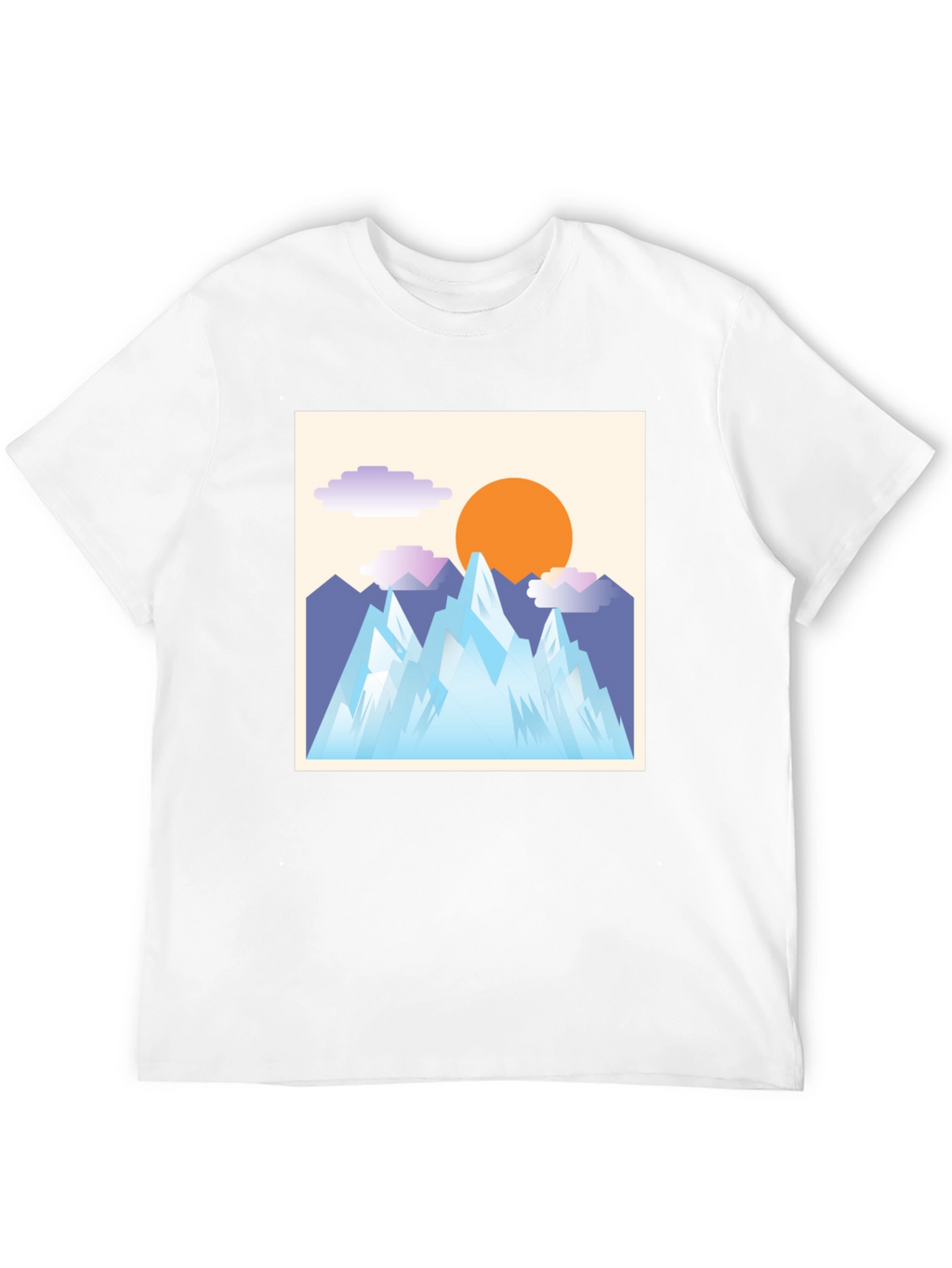Abstract Mountain Scene Graphic Tee