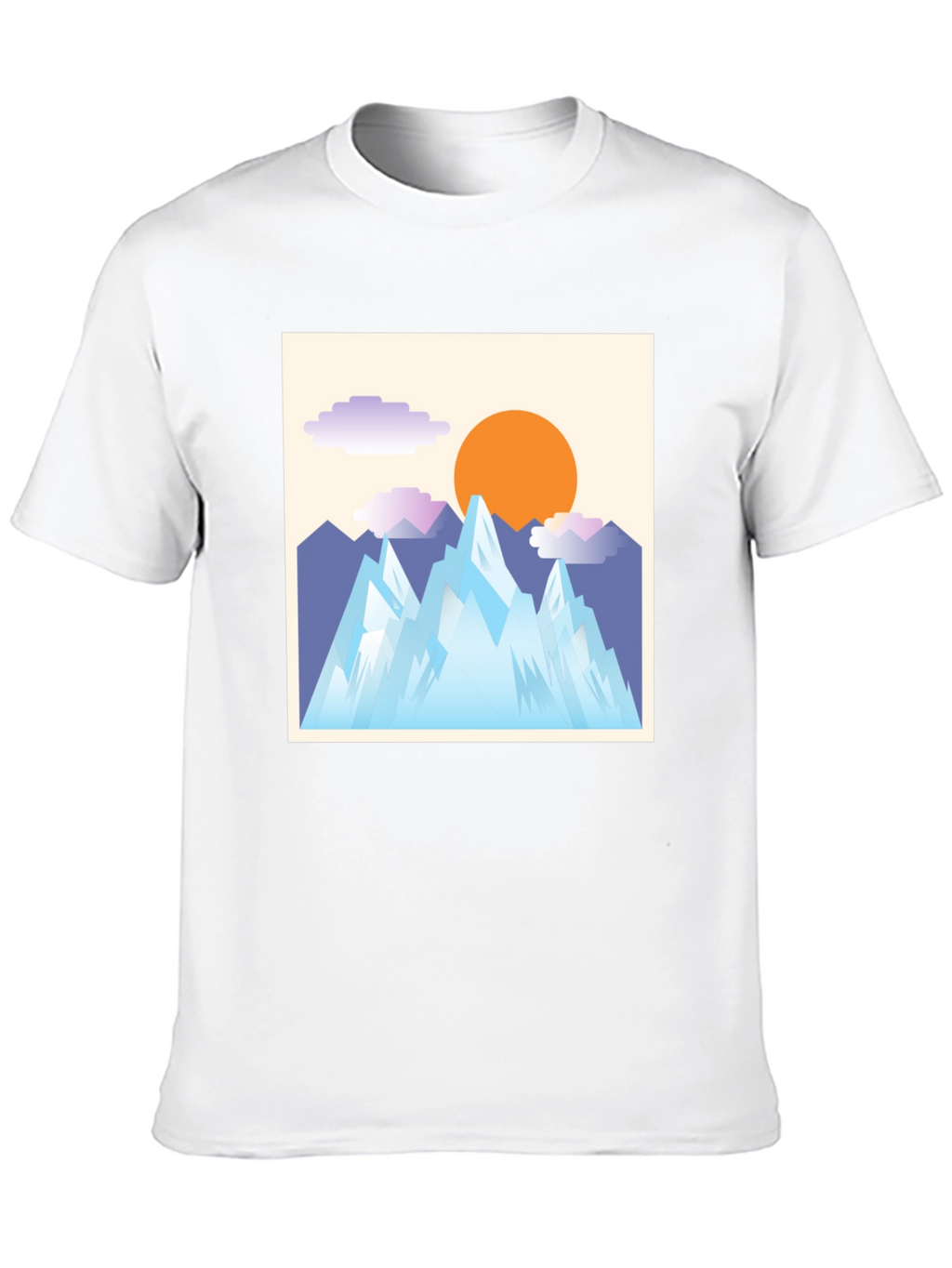 Abstract Mountain Scene Graphic Tee