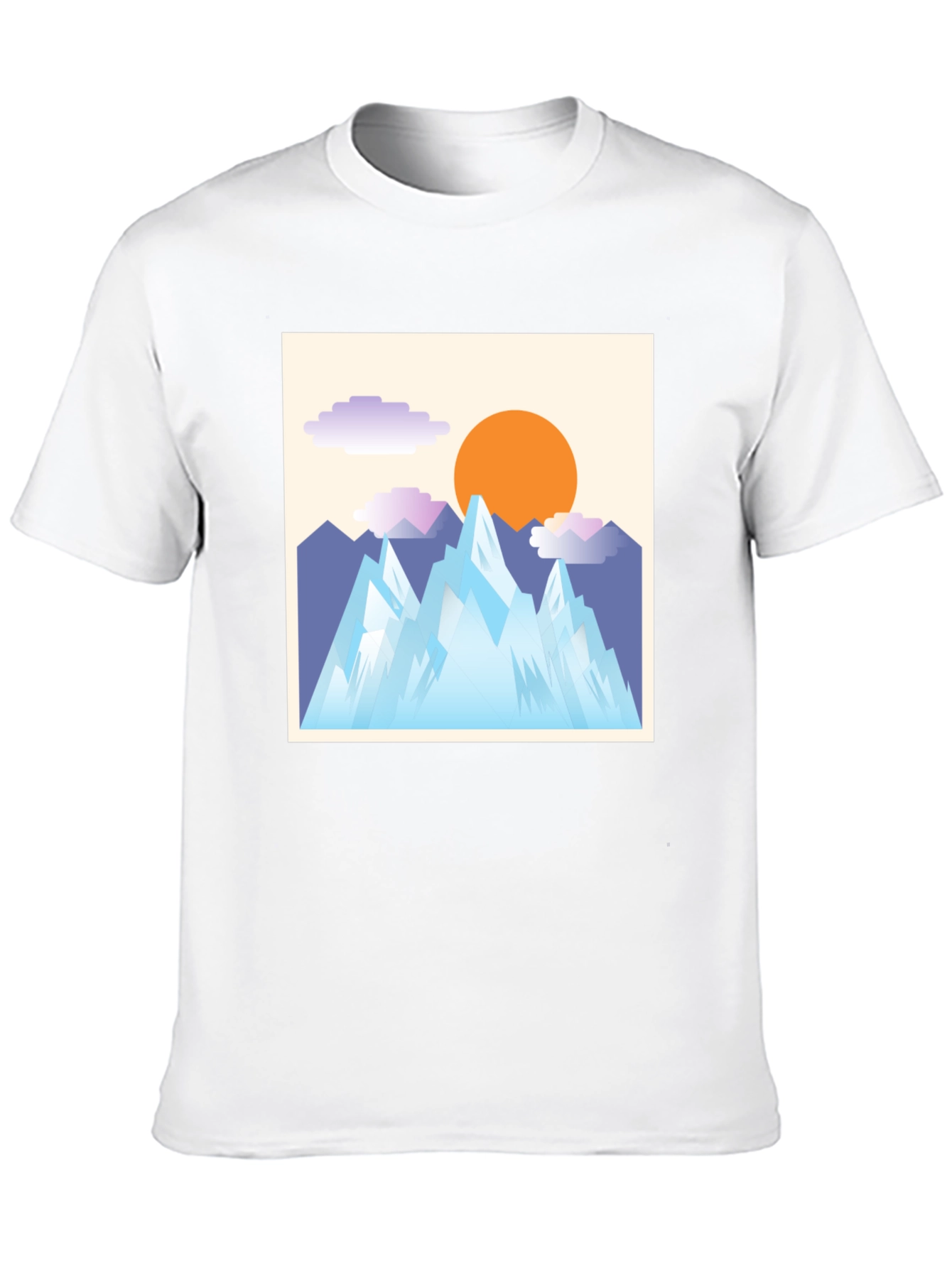 Abstract Mountain Scene Graphic Tee