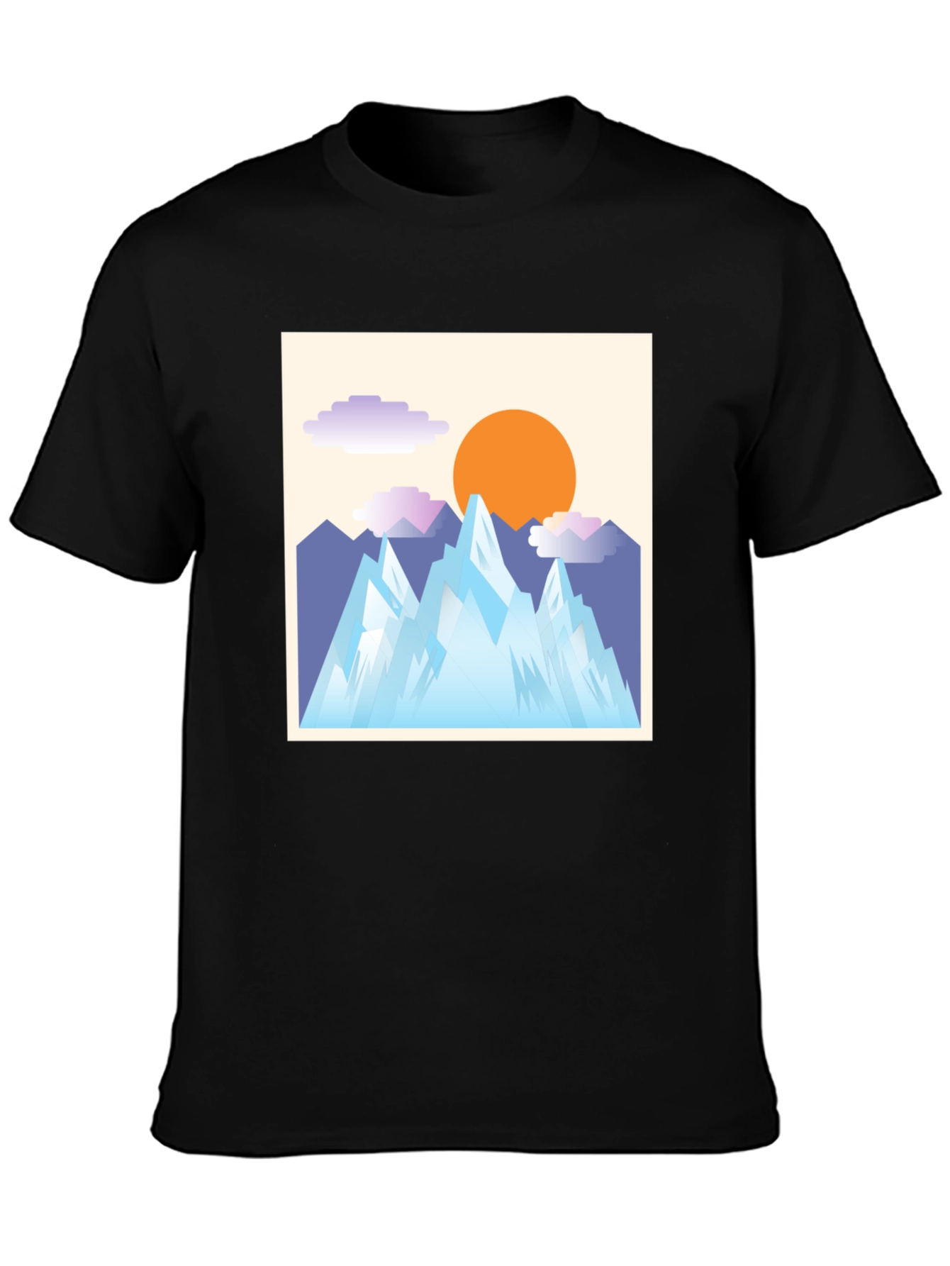 Abstract Mountain Scene Graphic Tee