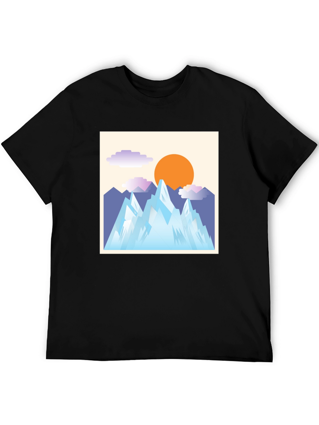 Abstract Mountain Scene Graphic Tee