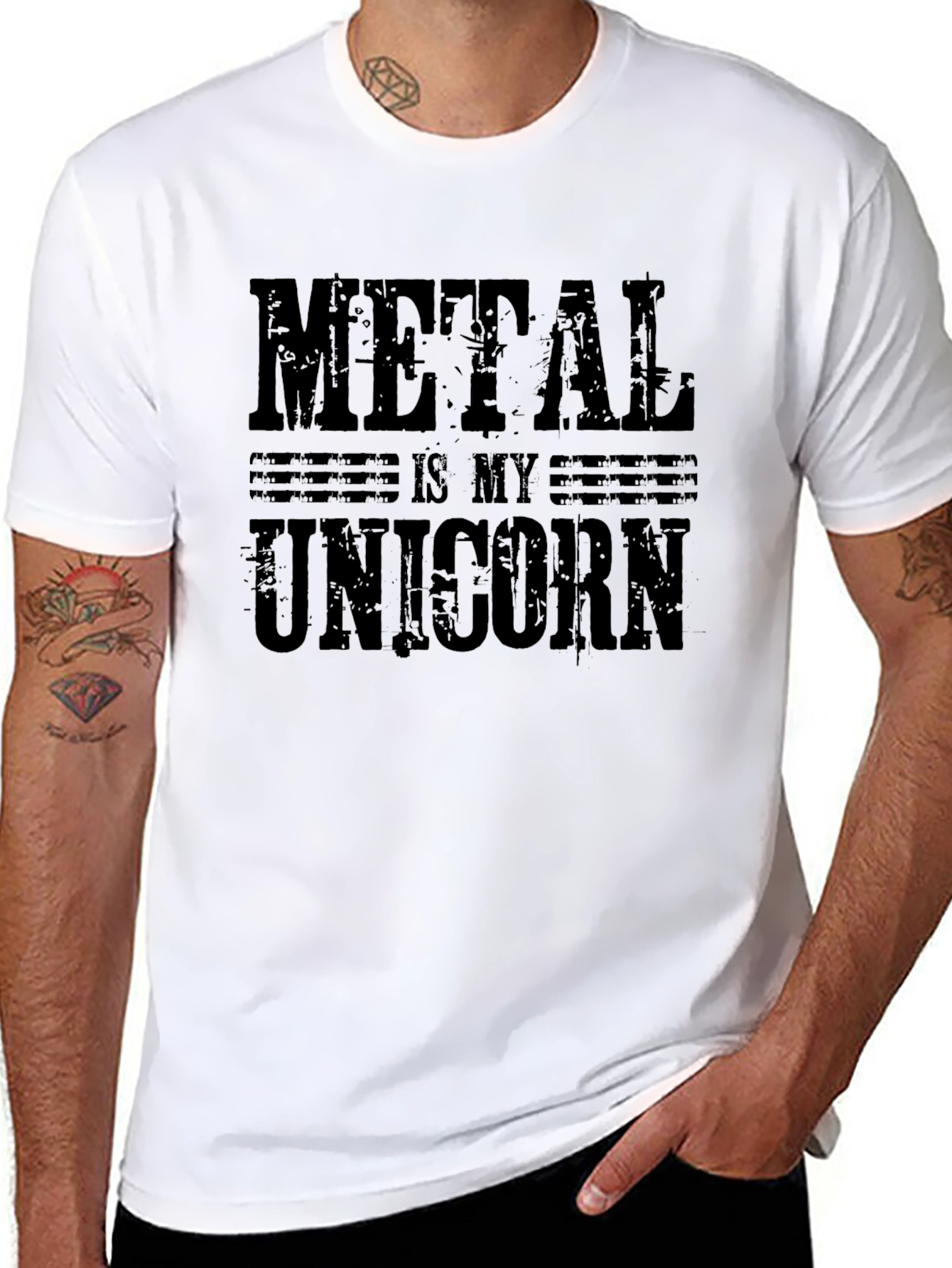 Metal Is My Unicorn Black Graphic T-Shirt