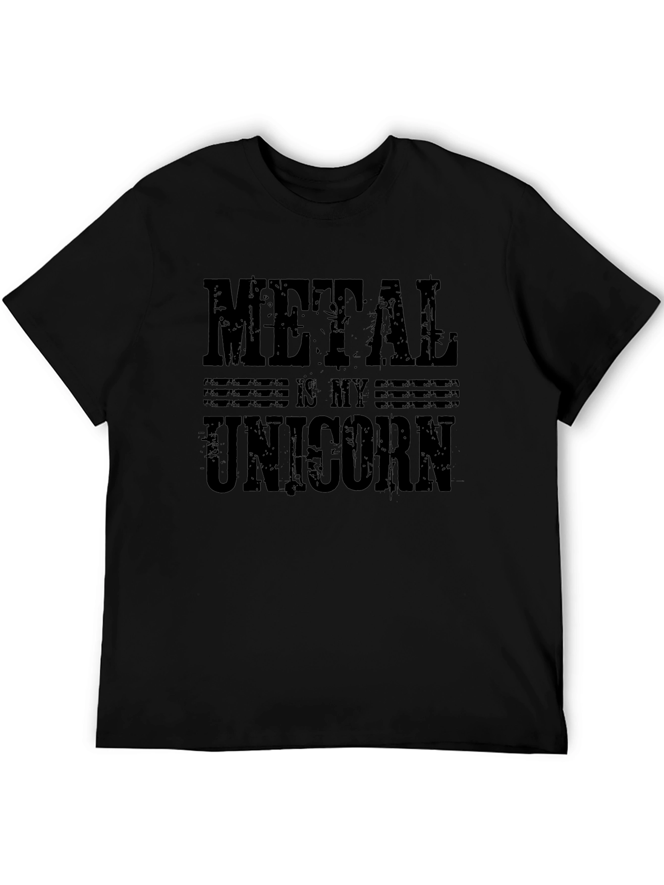 Metal Is My Unicorn Black Graphic T-Shirt