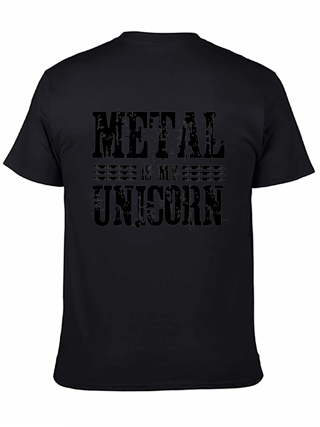 Metal Is My Unicorn Black Graphic T-Shirt