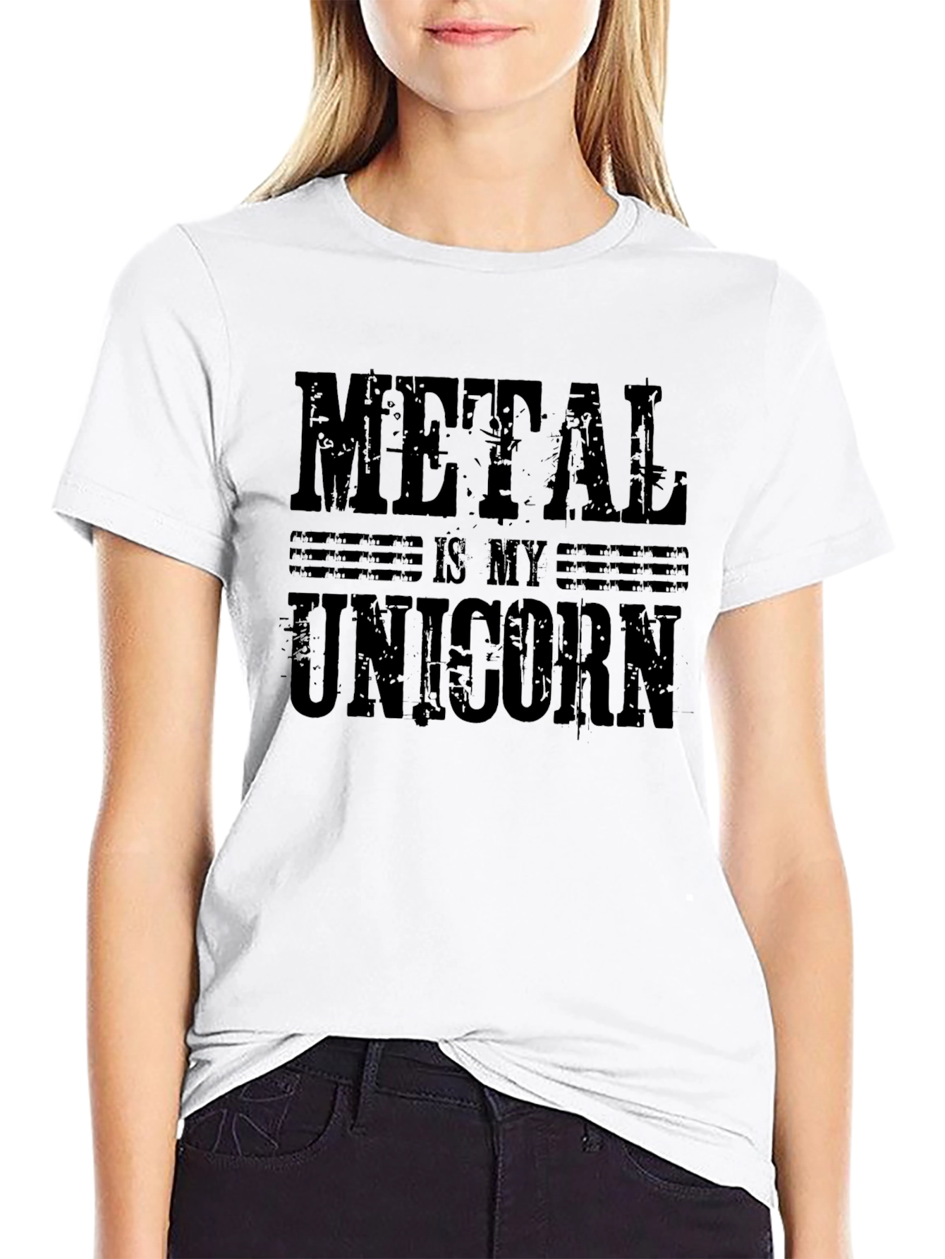 Metal Is My Unicorn Black Graphic T-Shirt