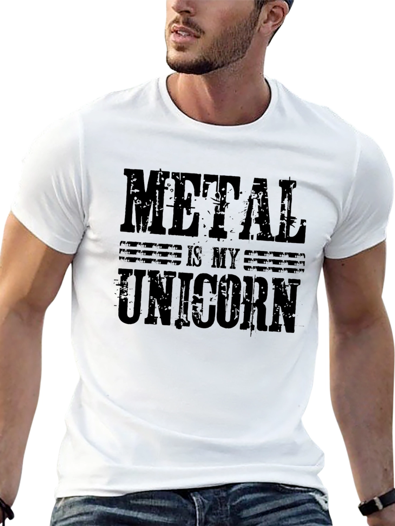 Metal Is My Unicorn Black Graphic T-Shirt