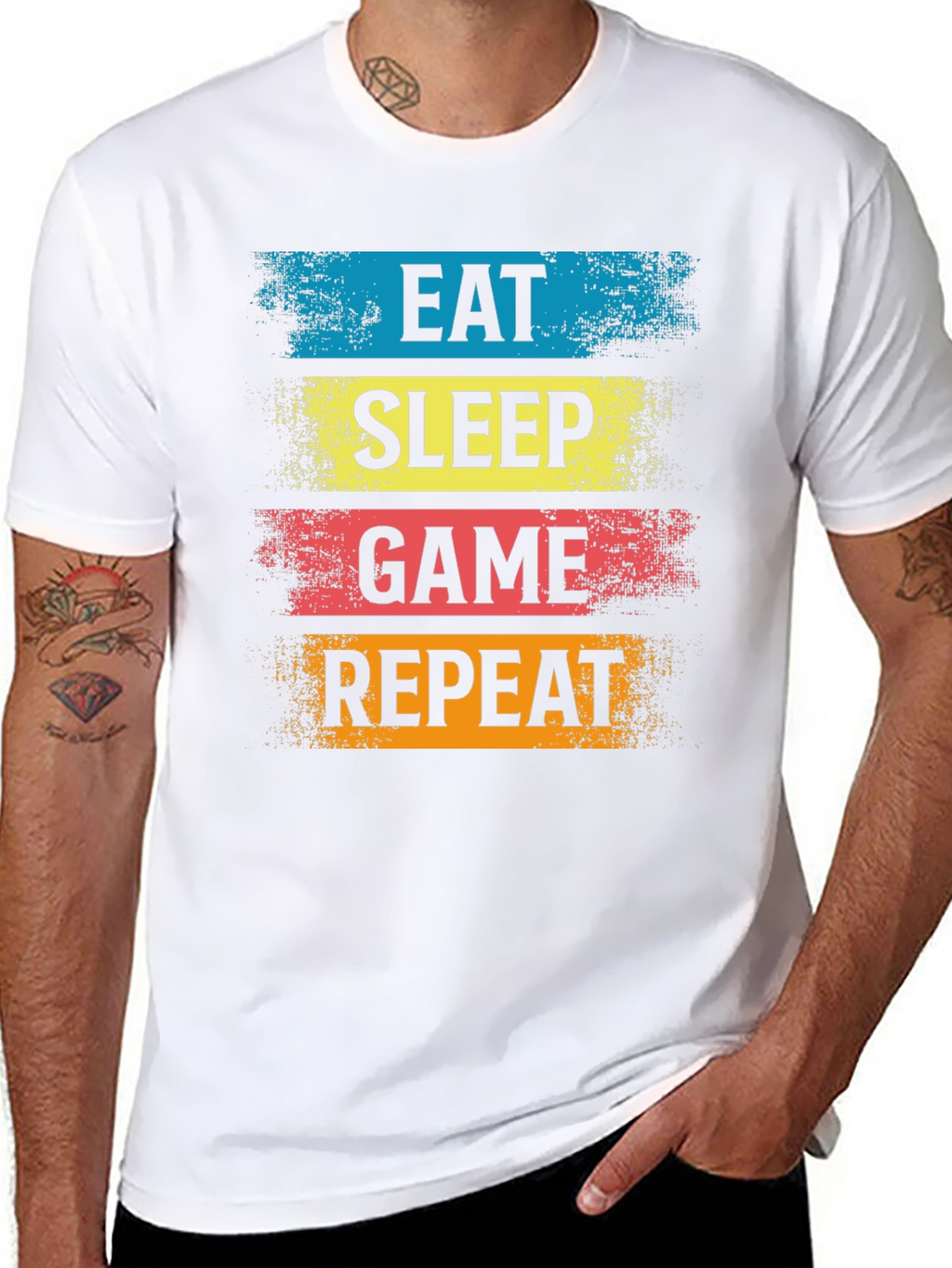 Eat Sleep Game Repeat Black T-Shirt