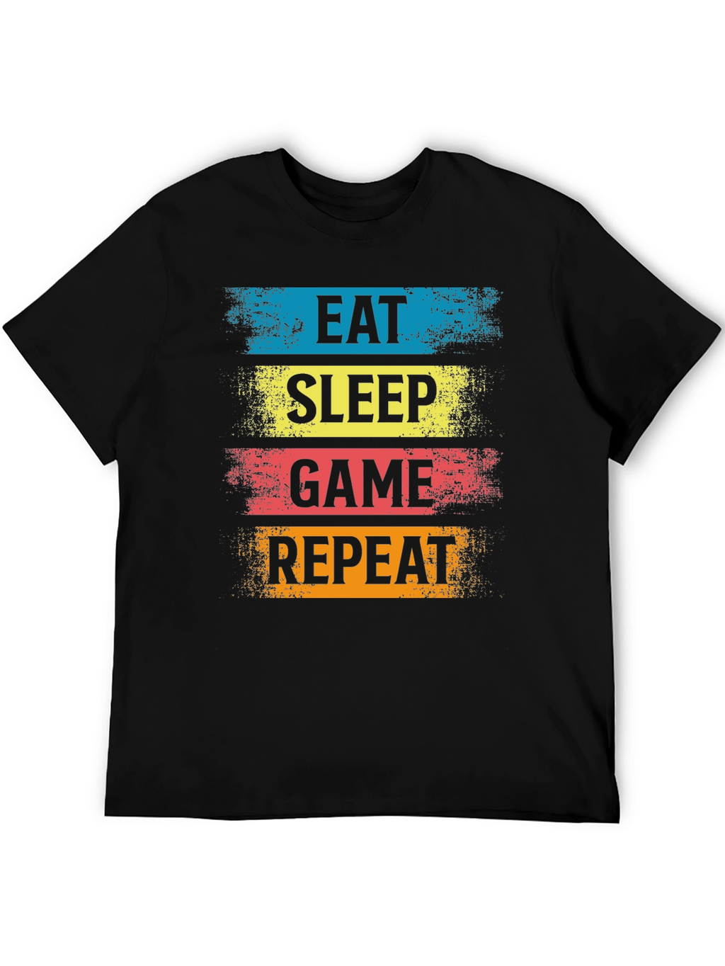 Eat Sleep Game Repeat Black T-Shirt