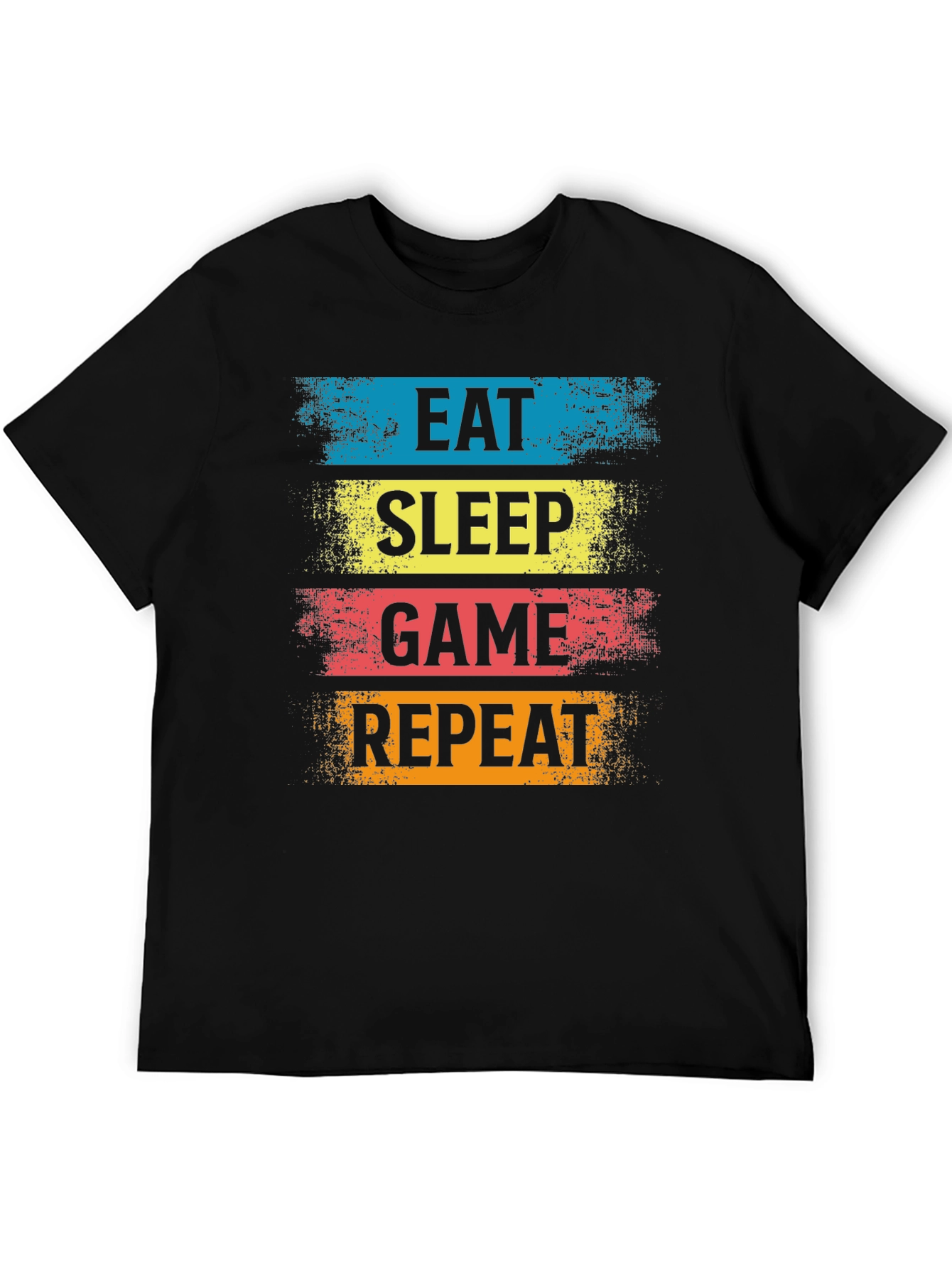 Eat Sleep Game Repeat Black T-Shirt