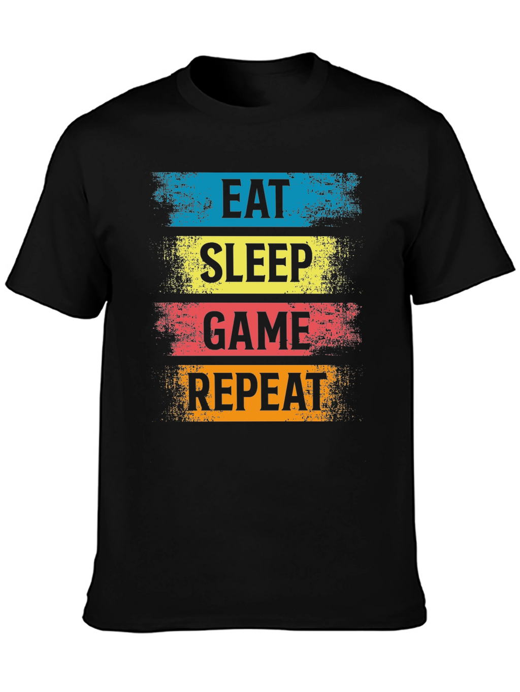 Eat Sleep Game Repeat Black T-Shirt