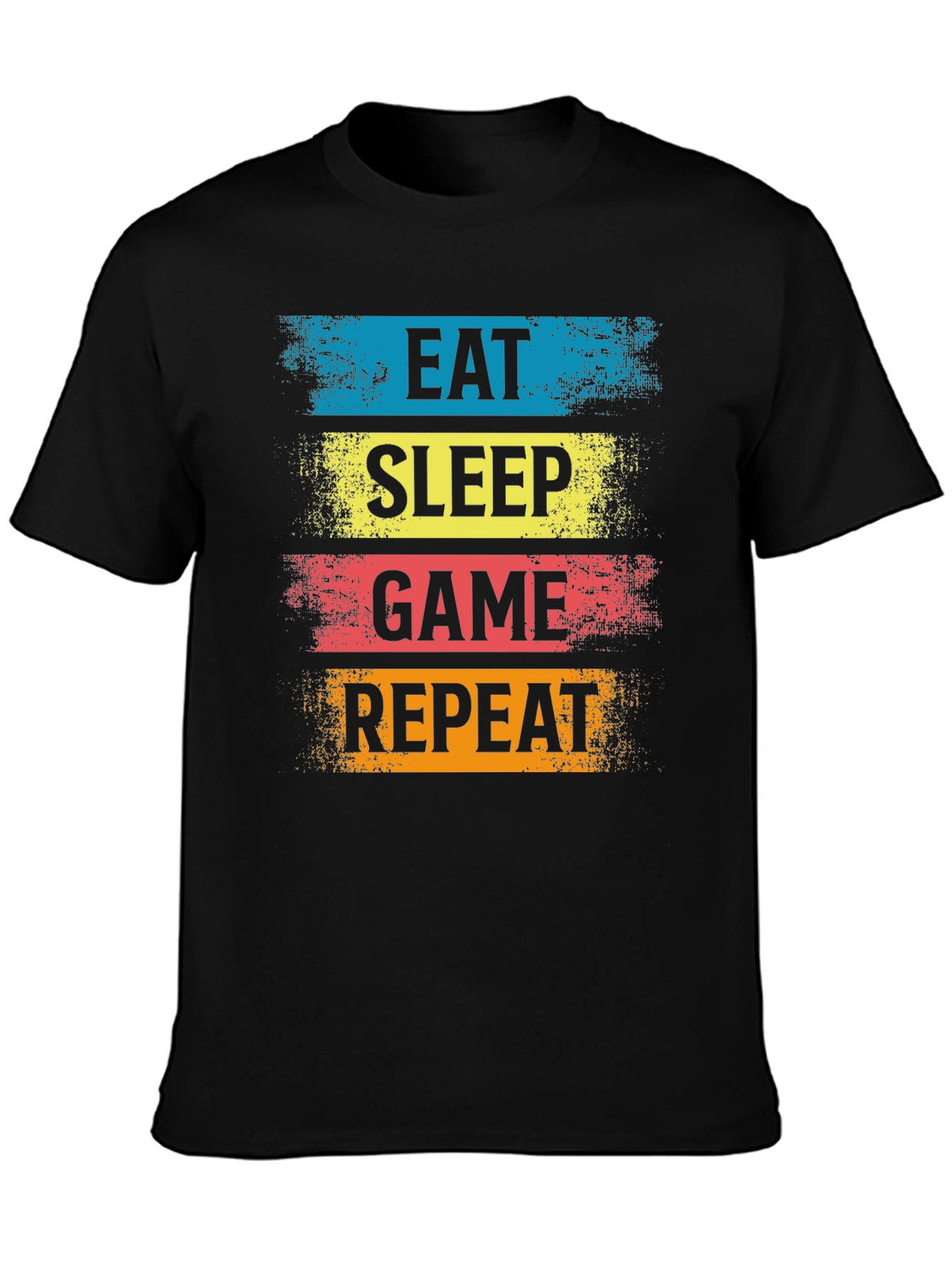 Eat Sleep Game Repeat Black T-Shirt