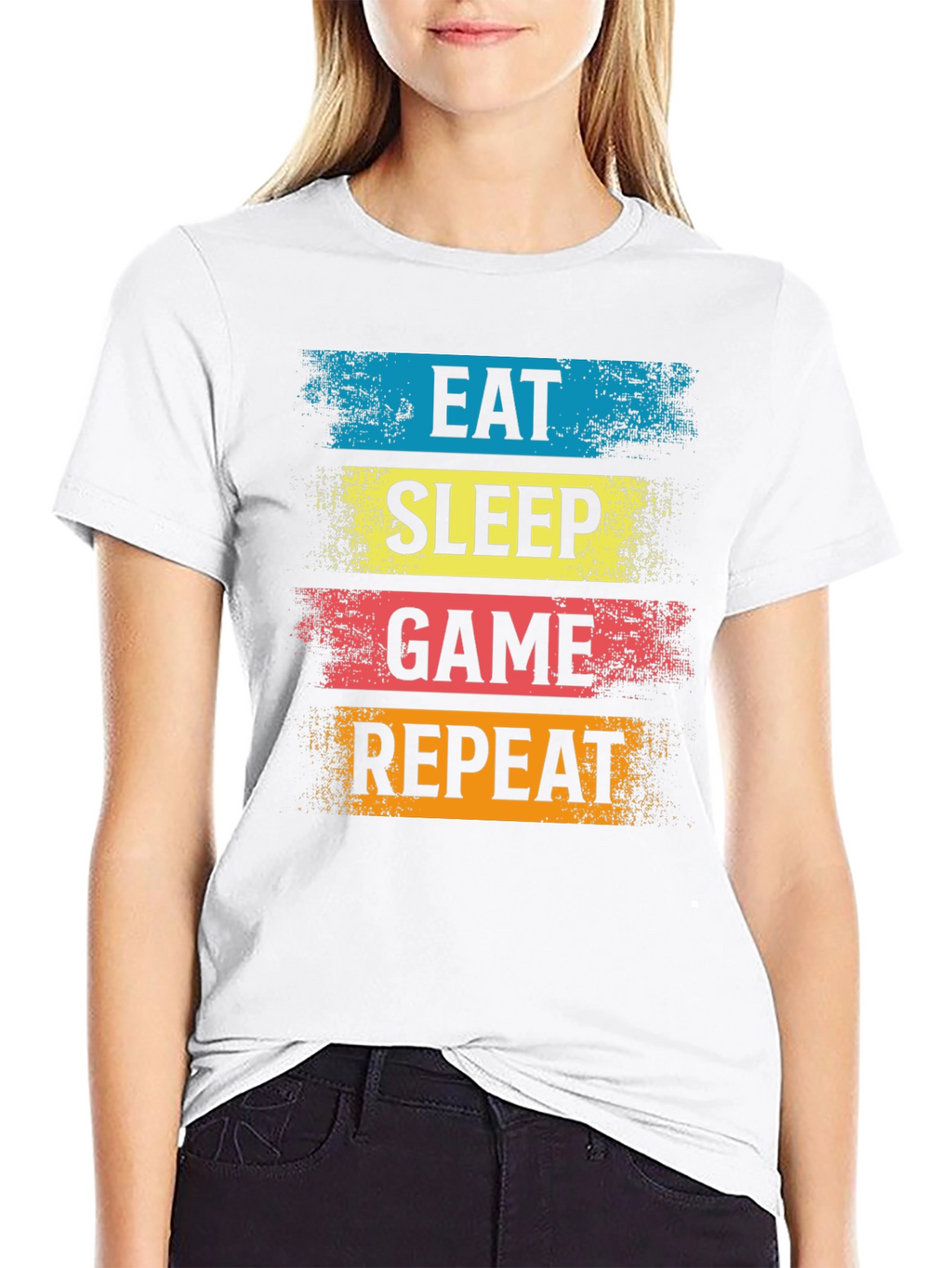 Eat Sleep Game Repeat Black T-Shirt