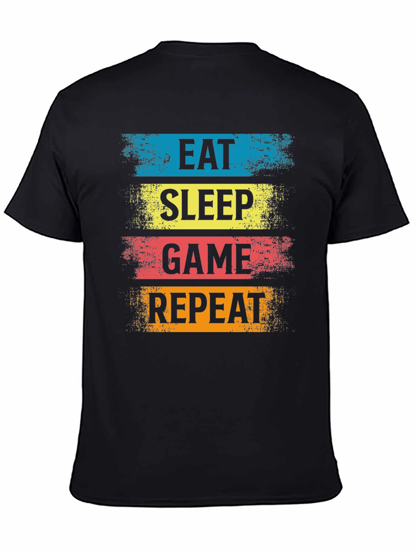Eat Sleep Game Repeat Black T-Shirt