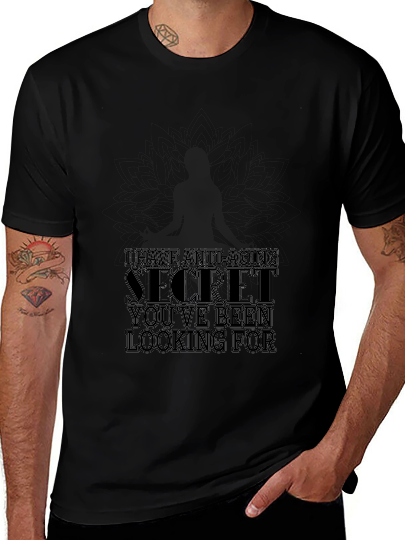 Anti-Aging Secret T-Shirt - Soft & Stylish Black Tee