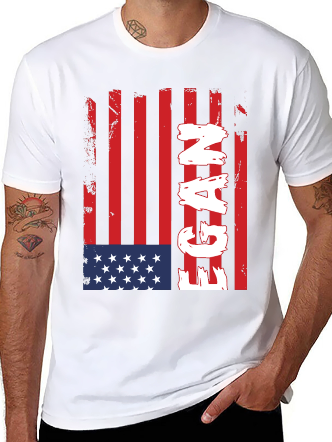 Egan American Flag Graphic T-Shirt