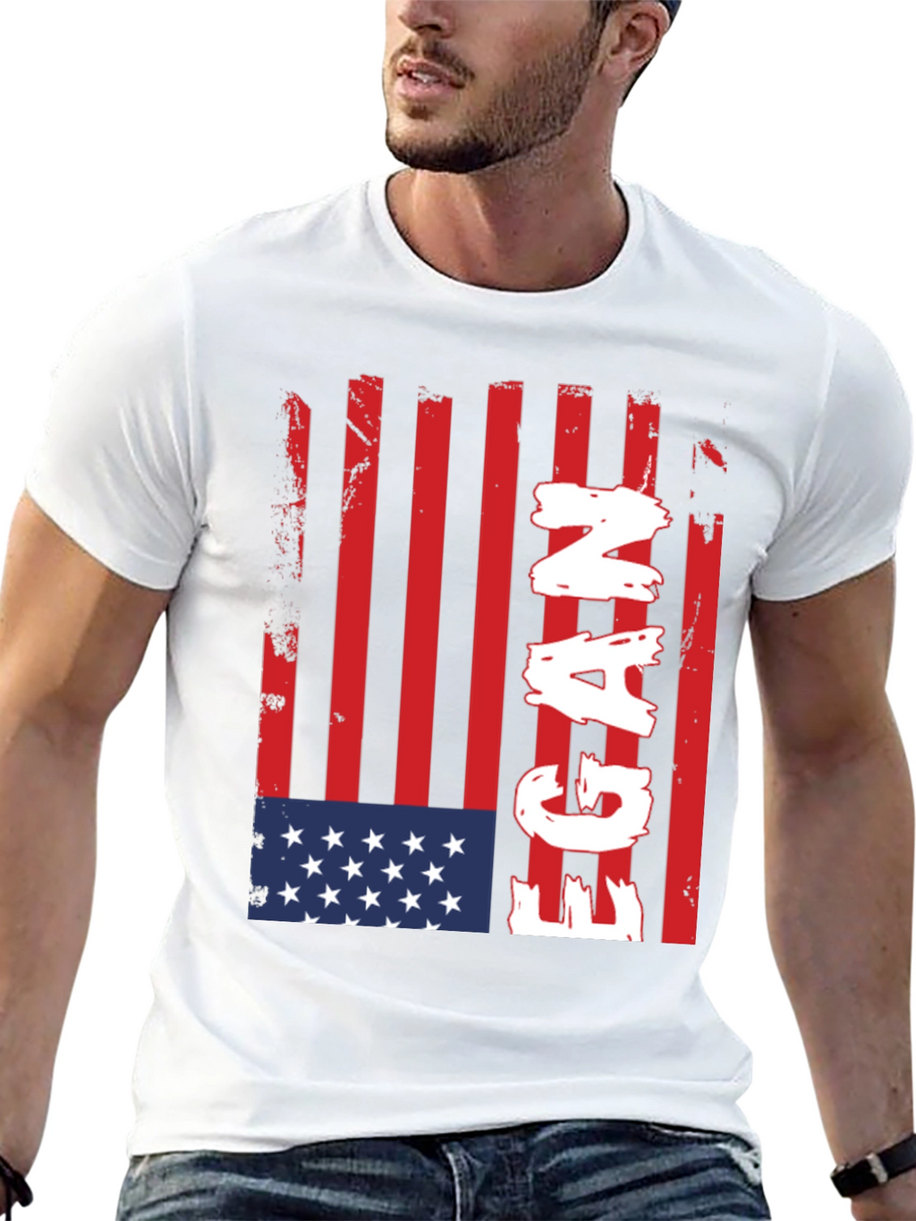 Egan American Flag Graphic T-Shirt