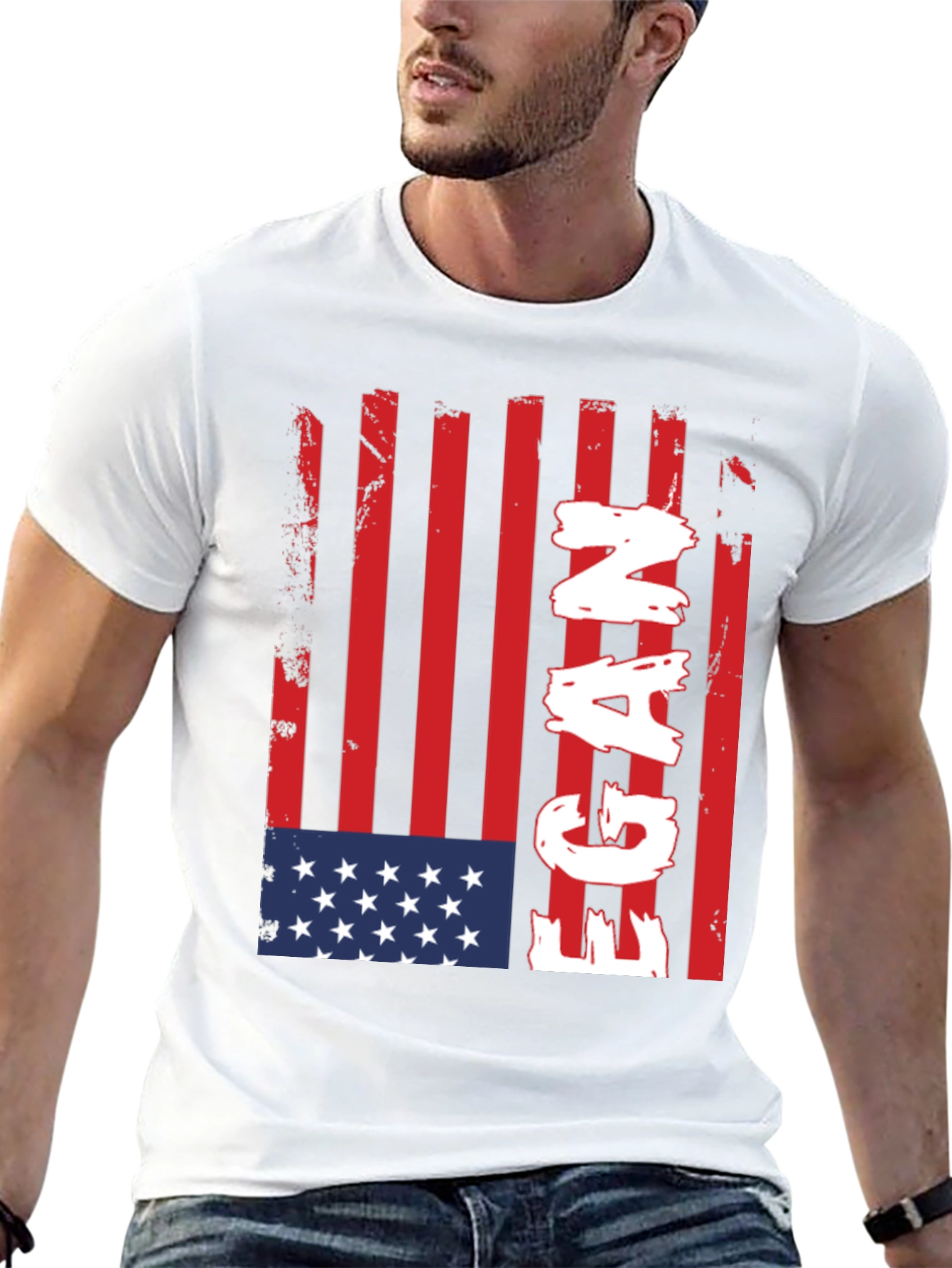 Egan American Flag Graphic T-Shirt