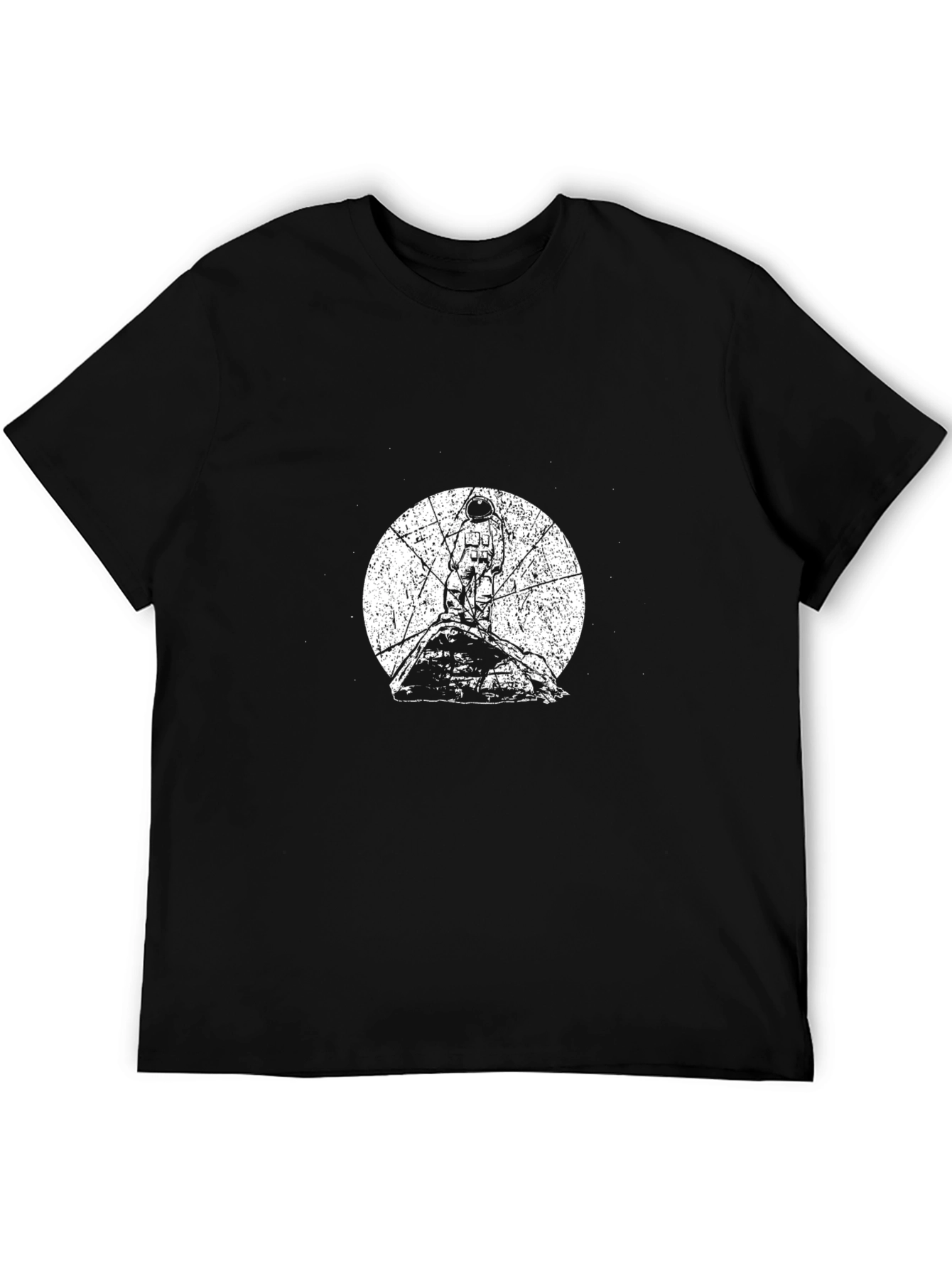 Astronaut Graphic Tee - Black Cotton Comfort
