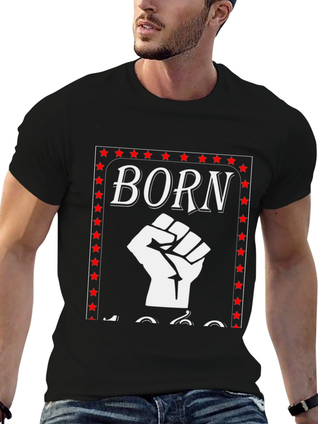 Born In 1960s Fist Graphic T-Shirt