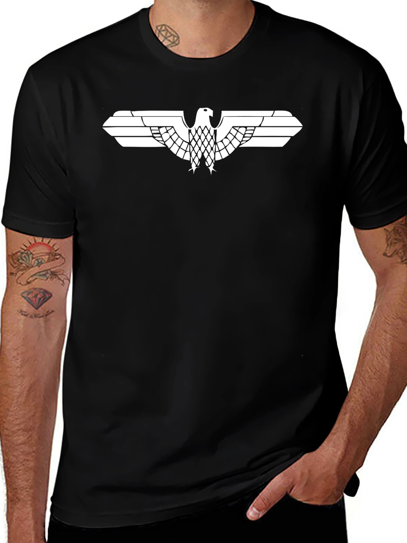 Black T-Shirt with Eagle Design