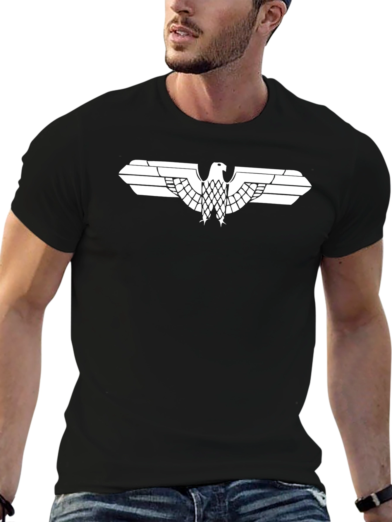 Black T-Shirt with Eagle Design