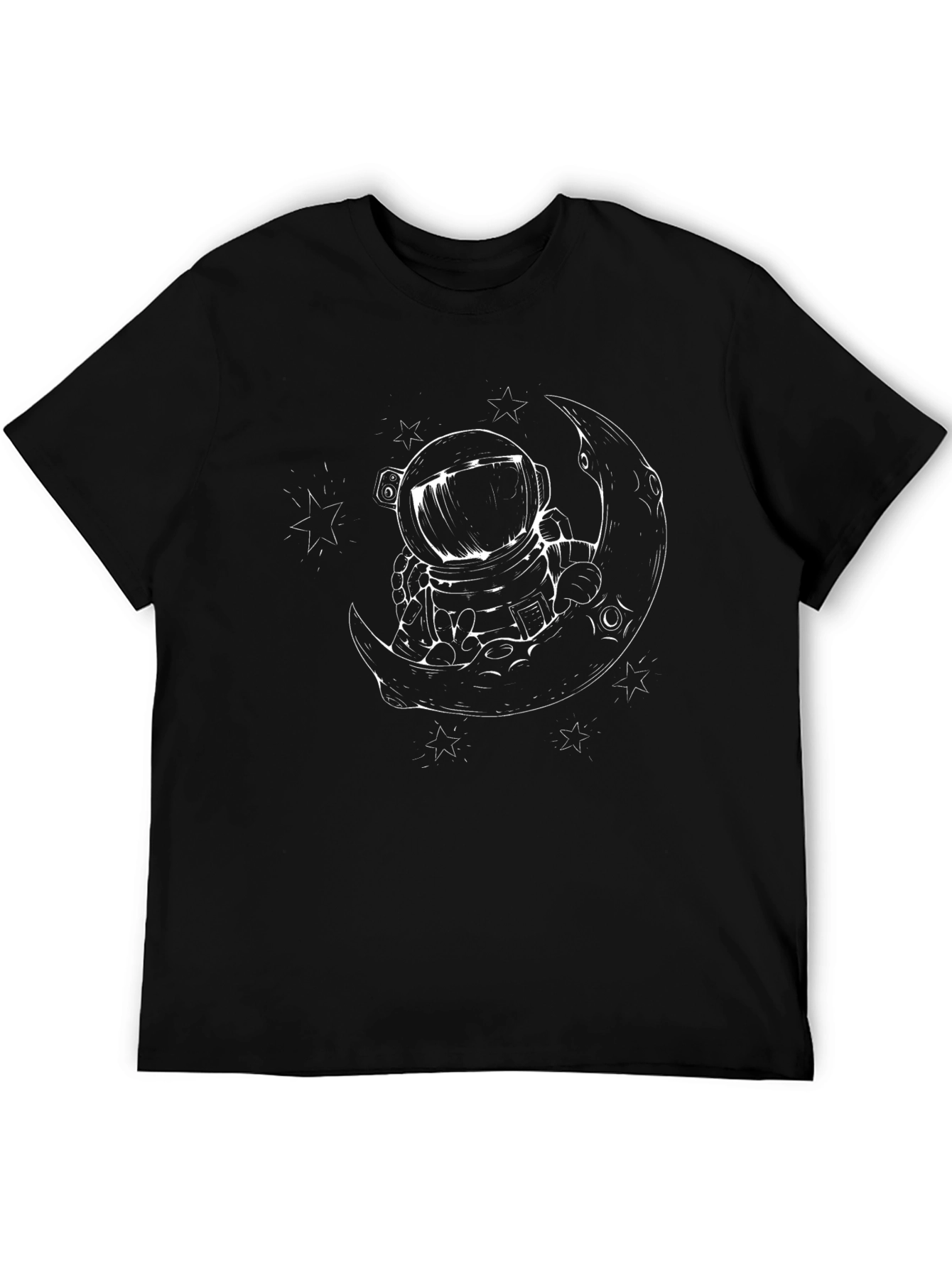 Astronaut Moon Graphic Black T-Shirt