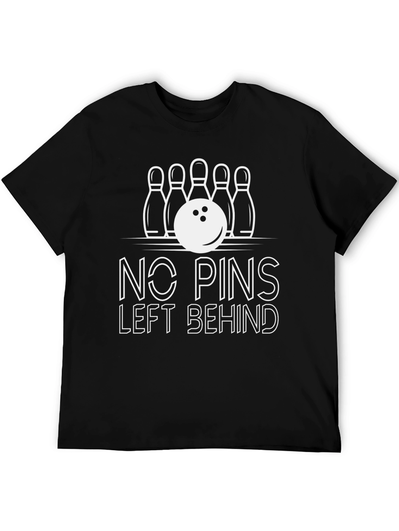 Bowling T-Shirt - No Pins Left Behind Graphic Tee