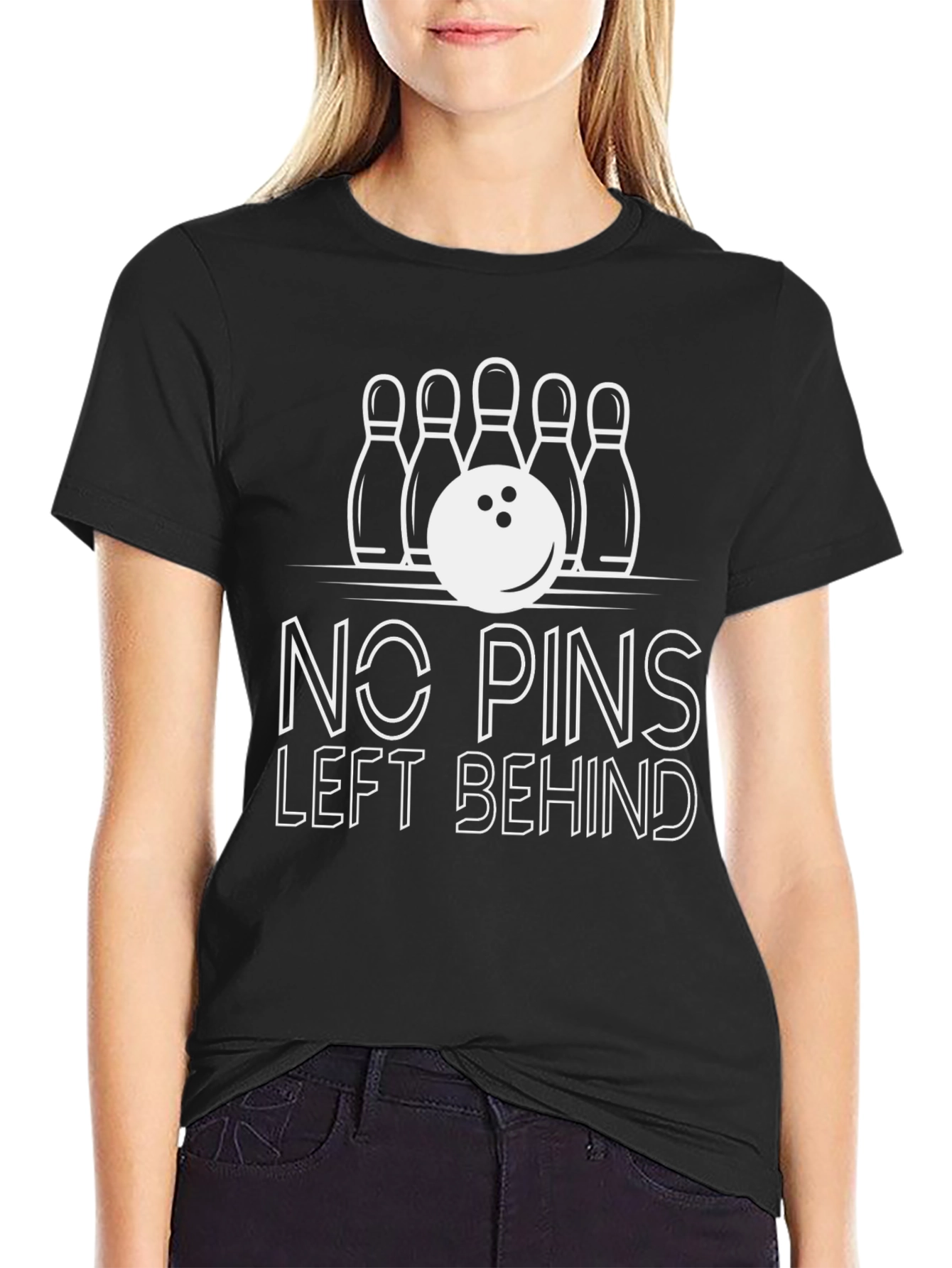 Bowling T-Shirt - No Pins Left Behind Graphic Tee