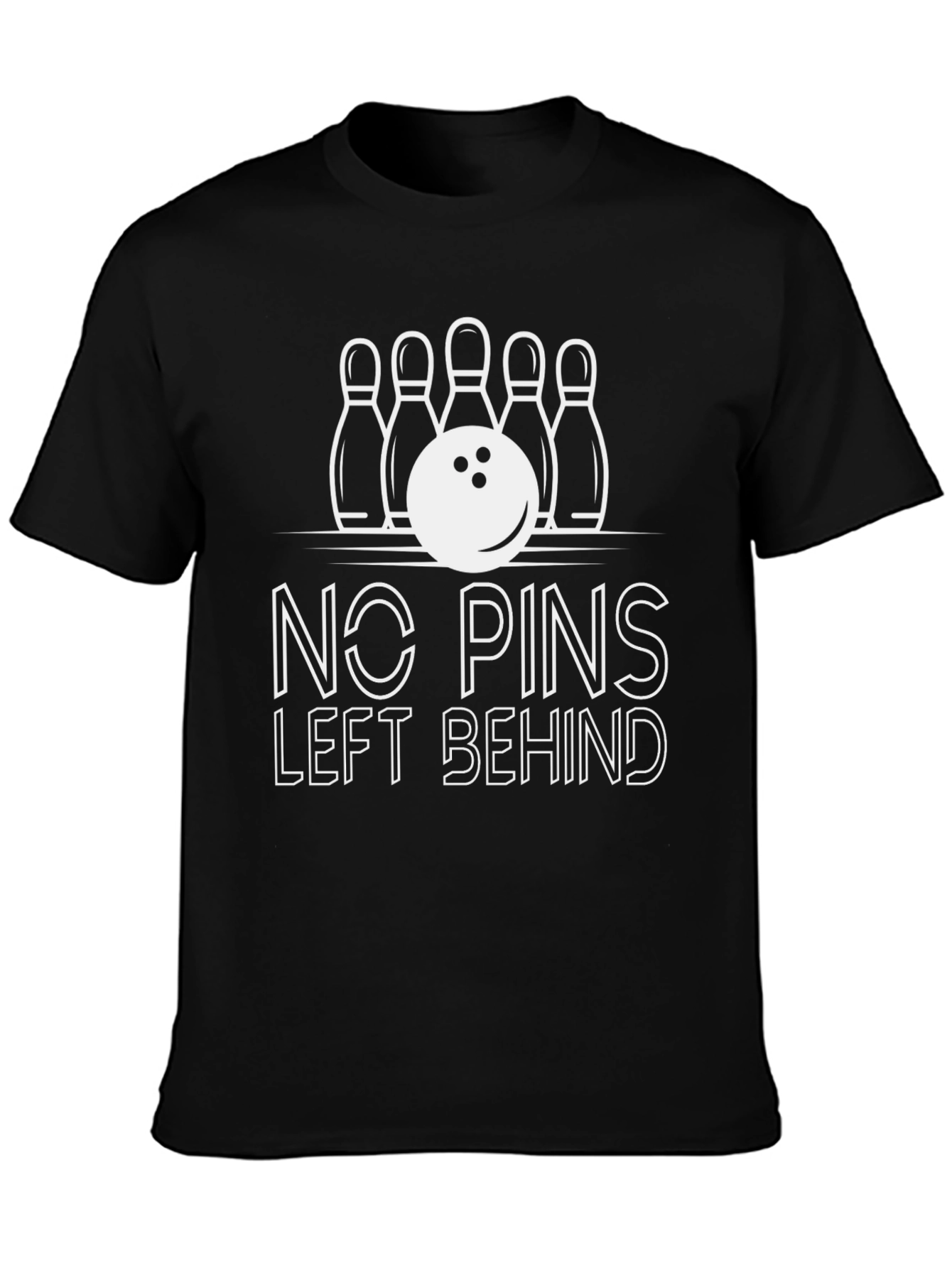 Bowling T-Shirt - No Pins Left Behind Graphic Tee