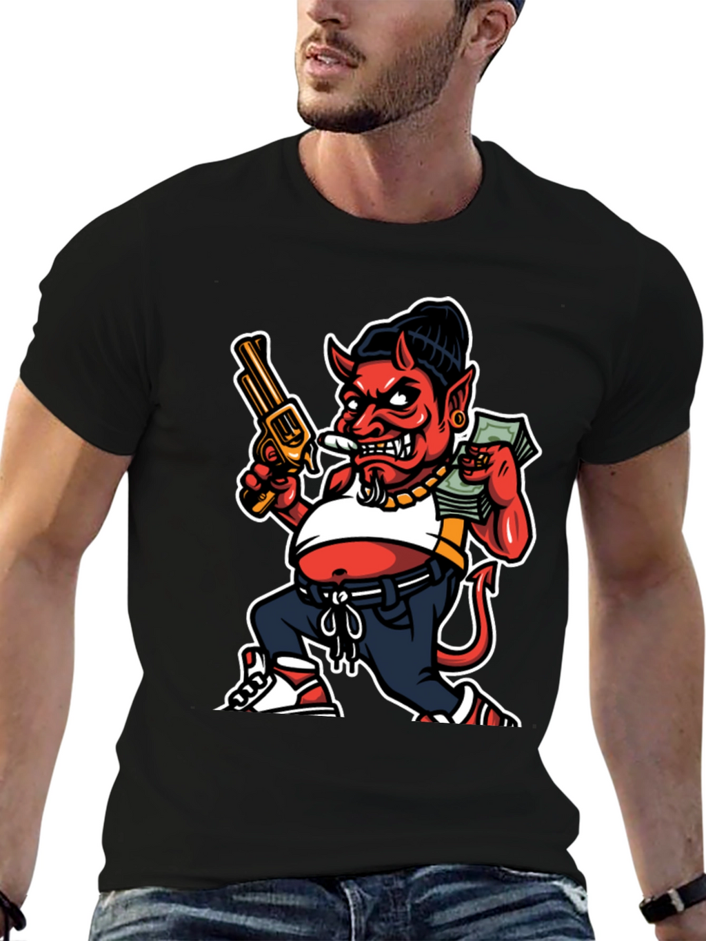 Devil Cartoon Graphic Tee