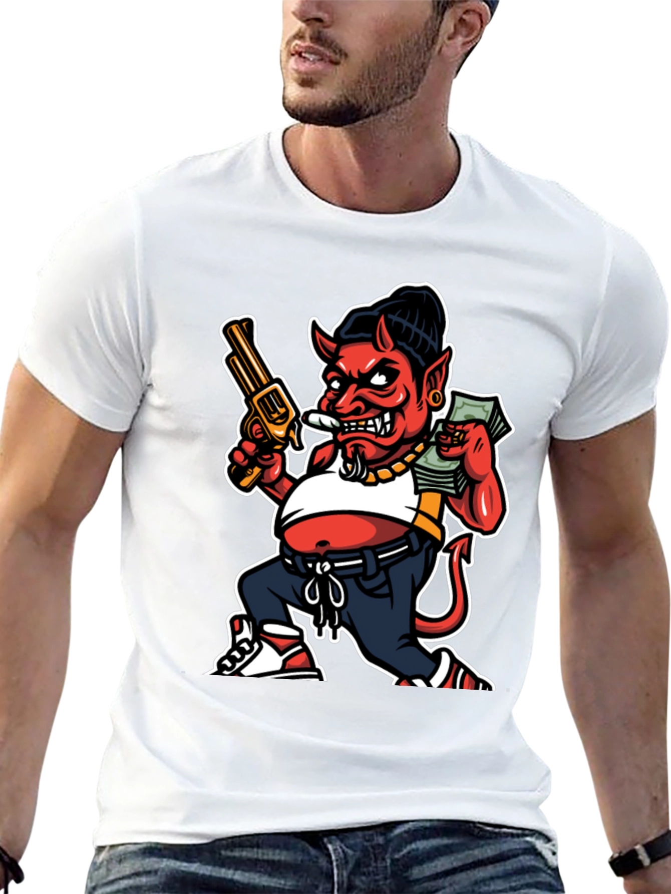 Devil Cartoon Graphic Tee