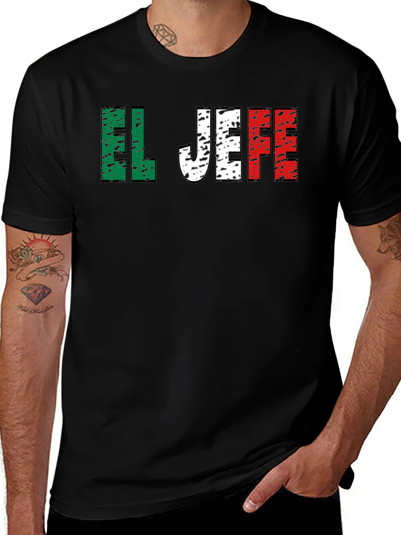El Jefe T-Shirt - Mexican Flag Colors