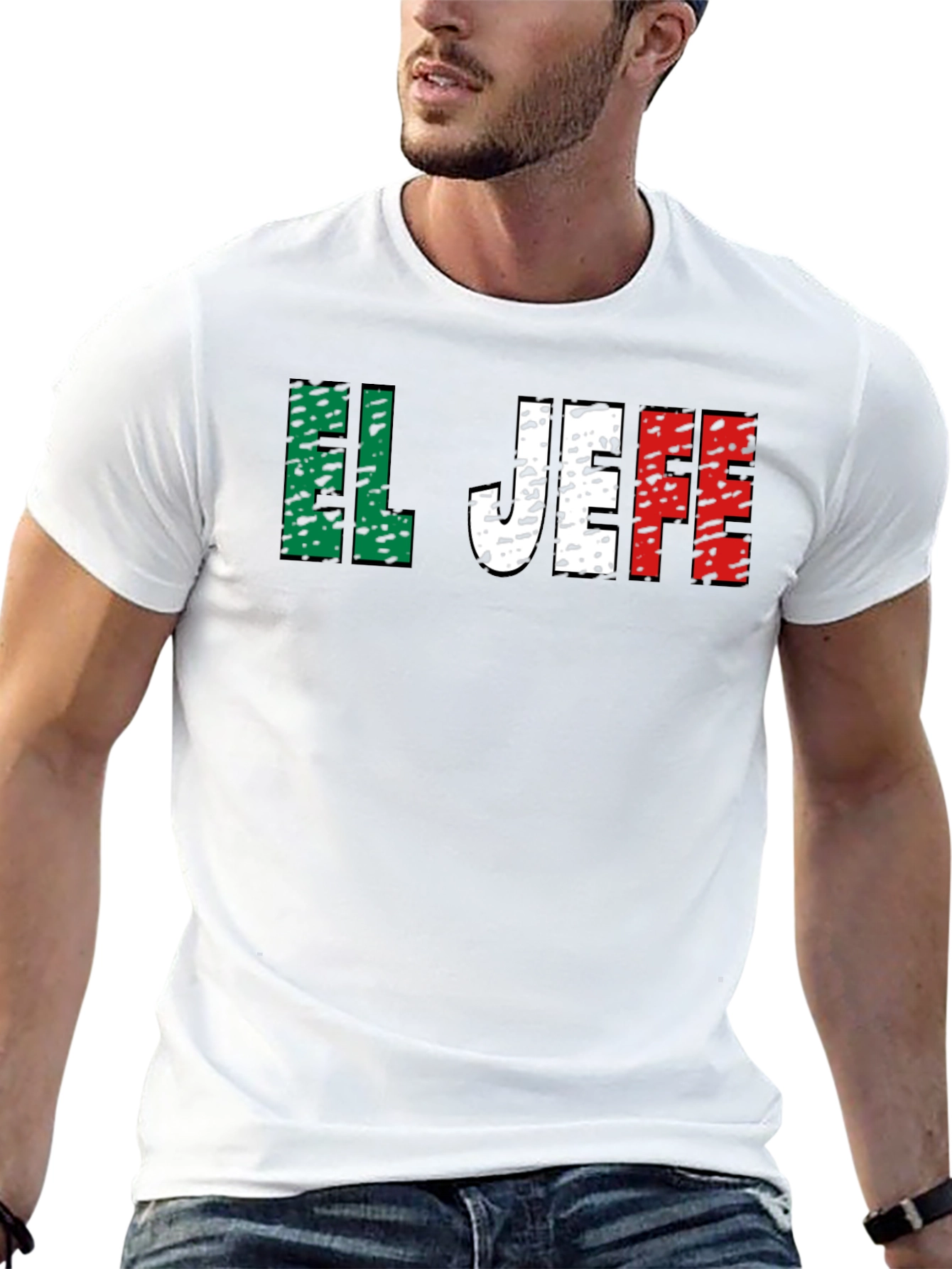 El Jefe T-Shirt - Mexican Flag Colors