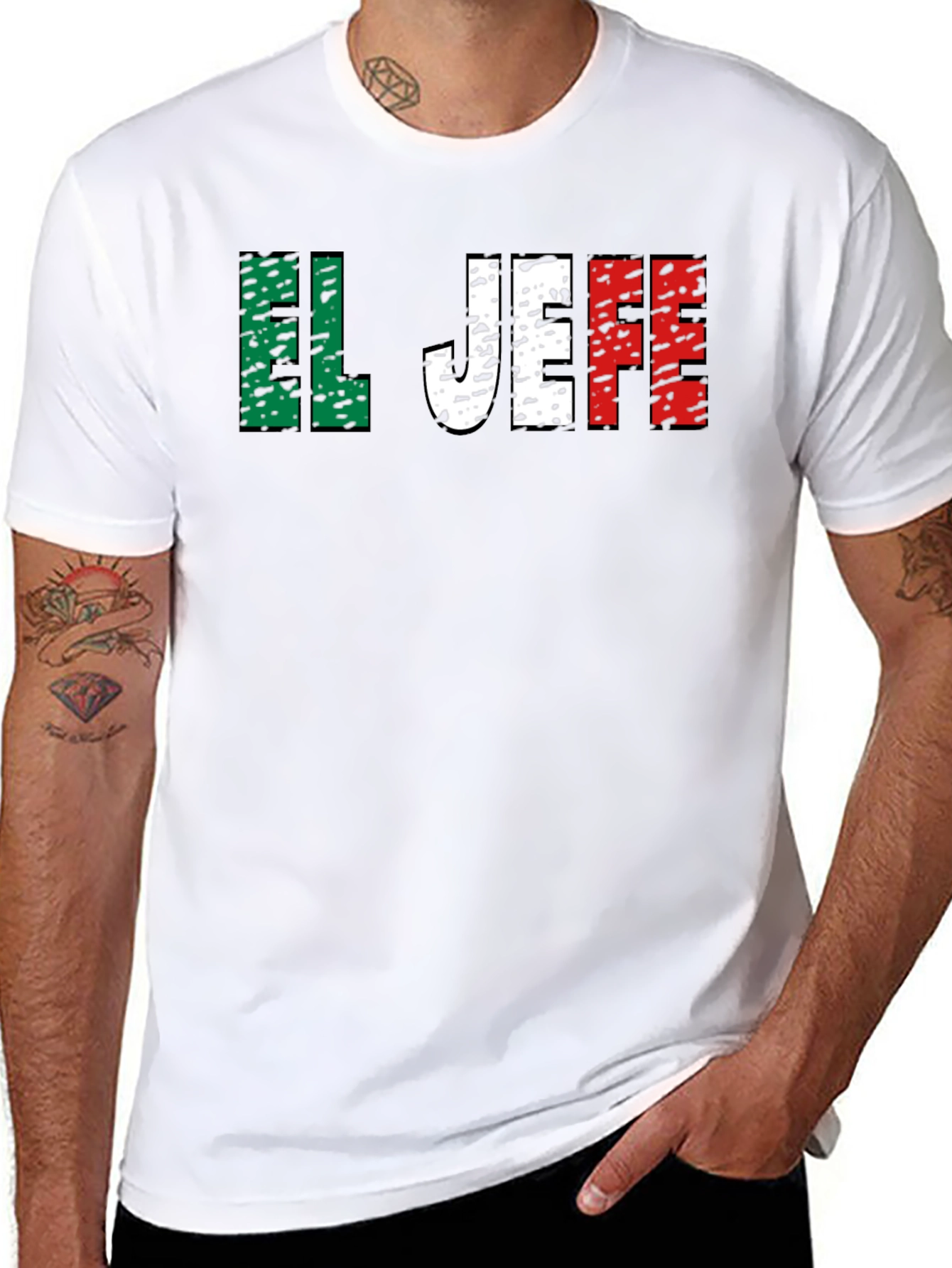 El Jefe T-Shirt - Mexican Flag Colors