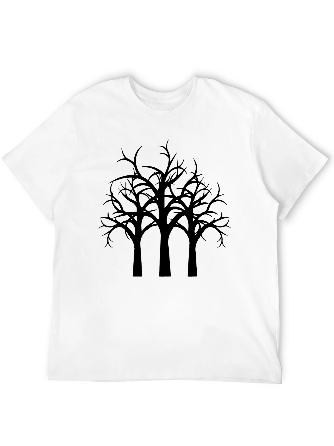 Spooky Tree Graphic Tee - Black Cotton Shirt