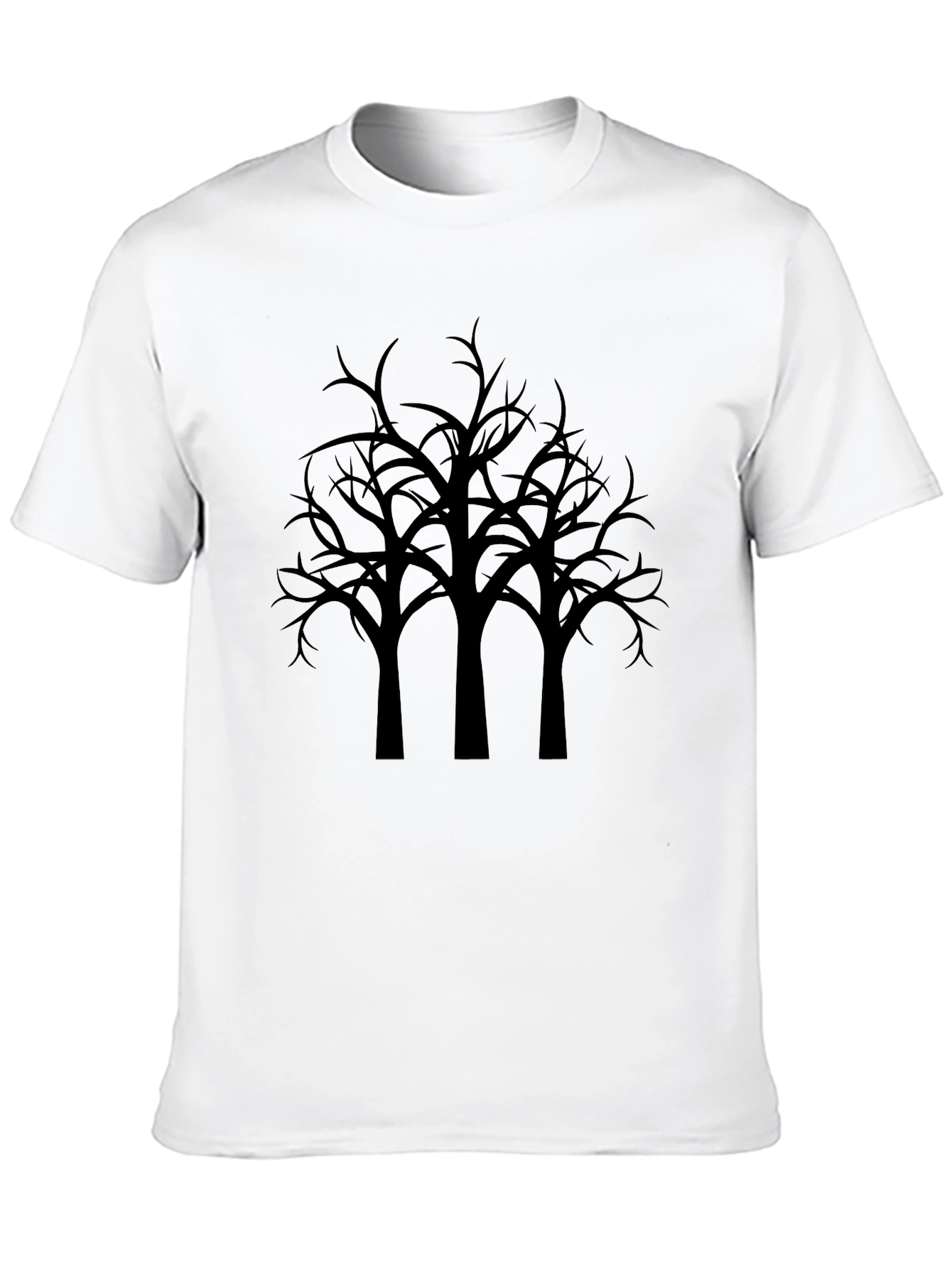Spooky Tree Graphic Tee - Black Cotton Shirt