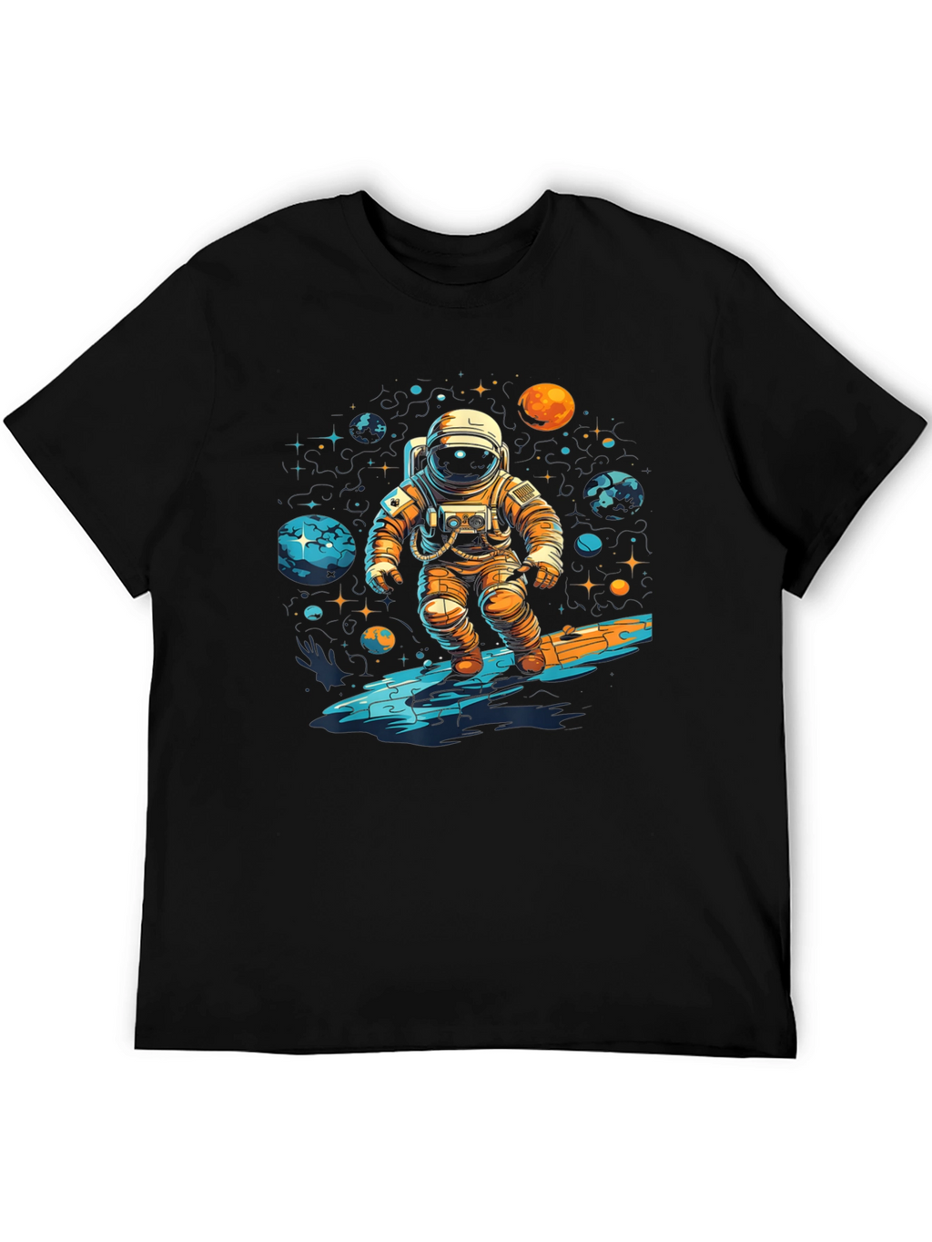 Astronaut Surfing Space Graphic T-Shirt