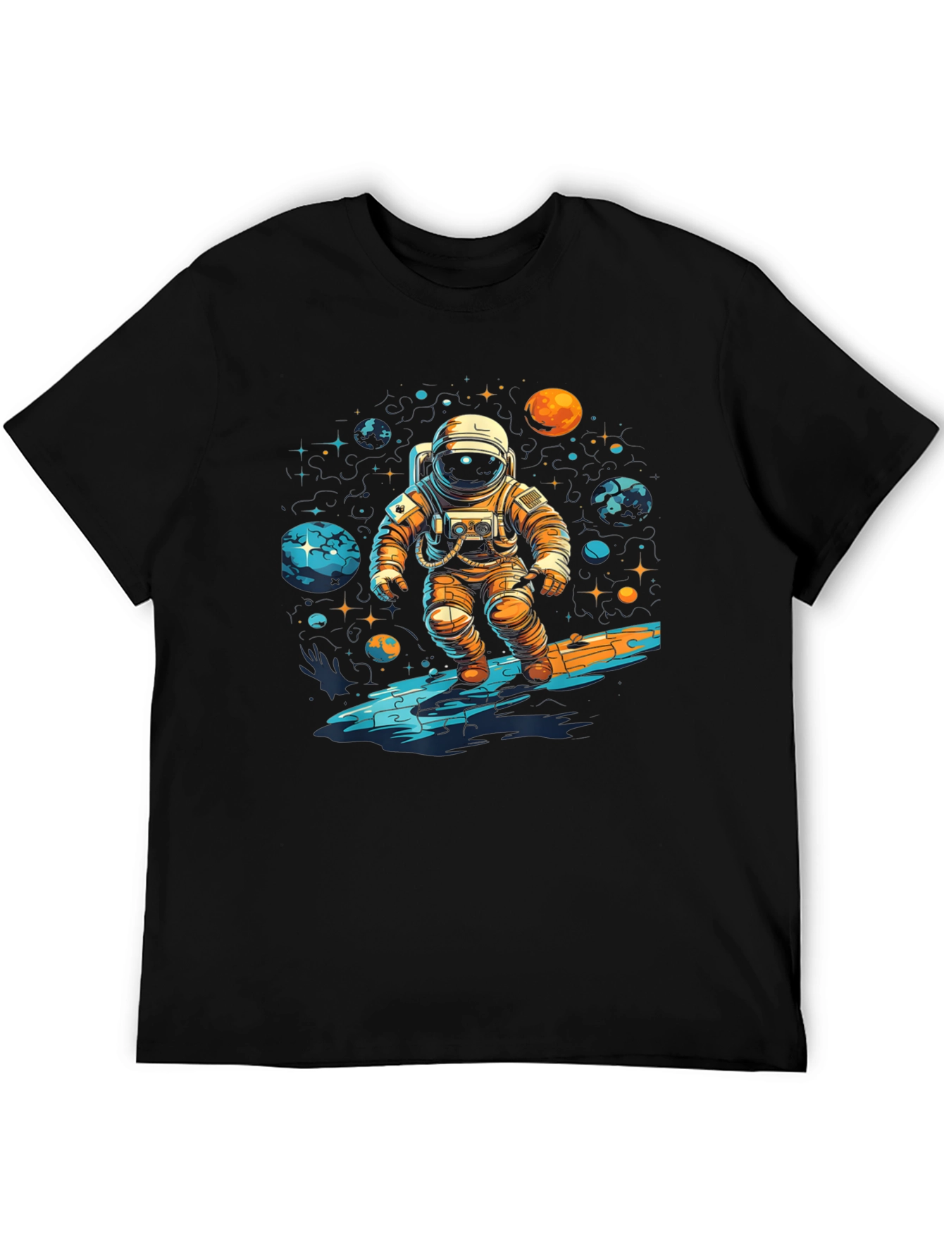 Astronaut Surfing Space Graphic T-Shirt