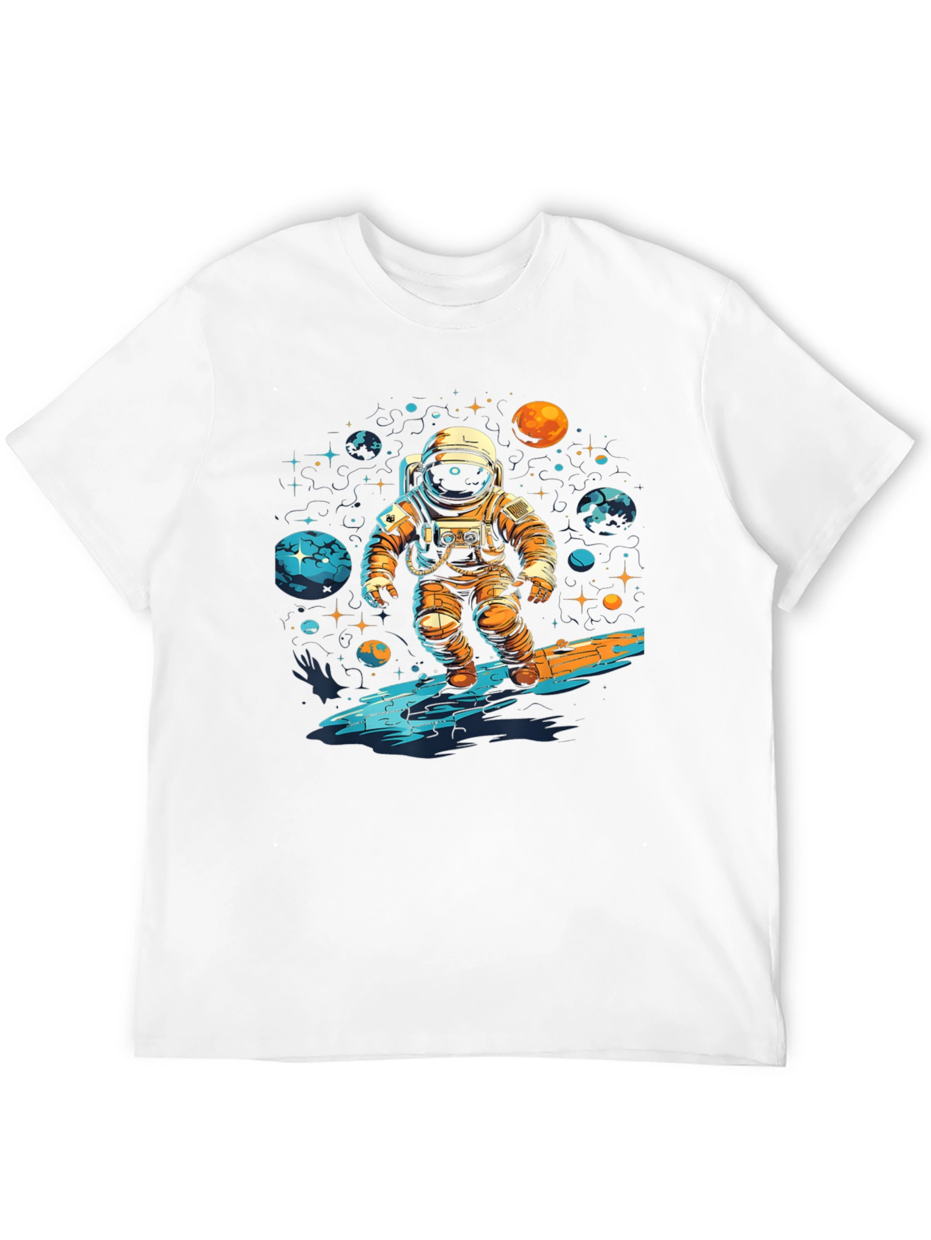 Astronaut Surfing Space Graphic T-Shirt